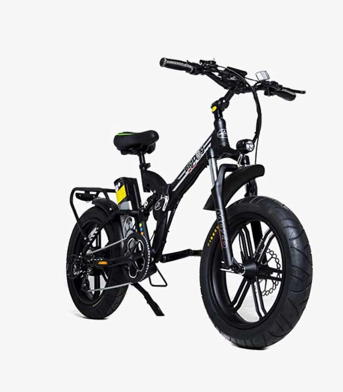 אופניים חשמליים Big Dog Off Road - מבט קדמי זוויתי, צבע שחור