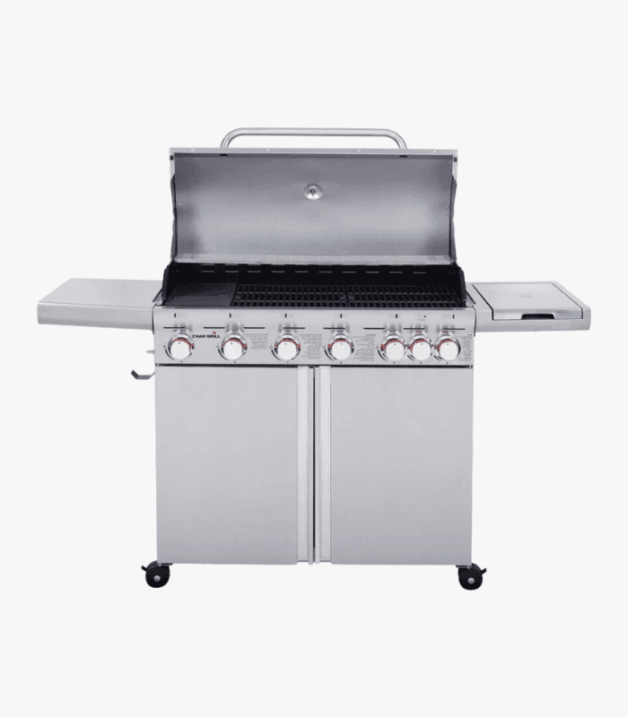 גריל גז 6 מבערים Char Grill + כירת צד KYQ-6S נירוסטה