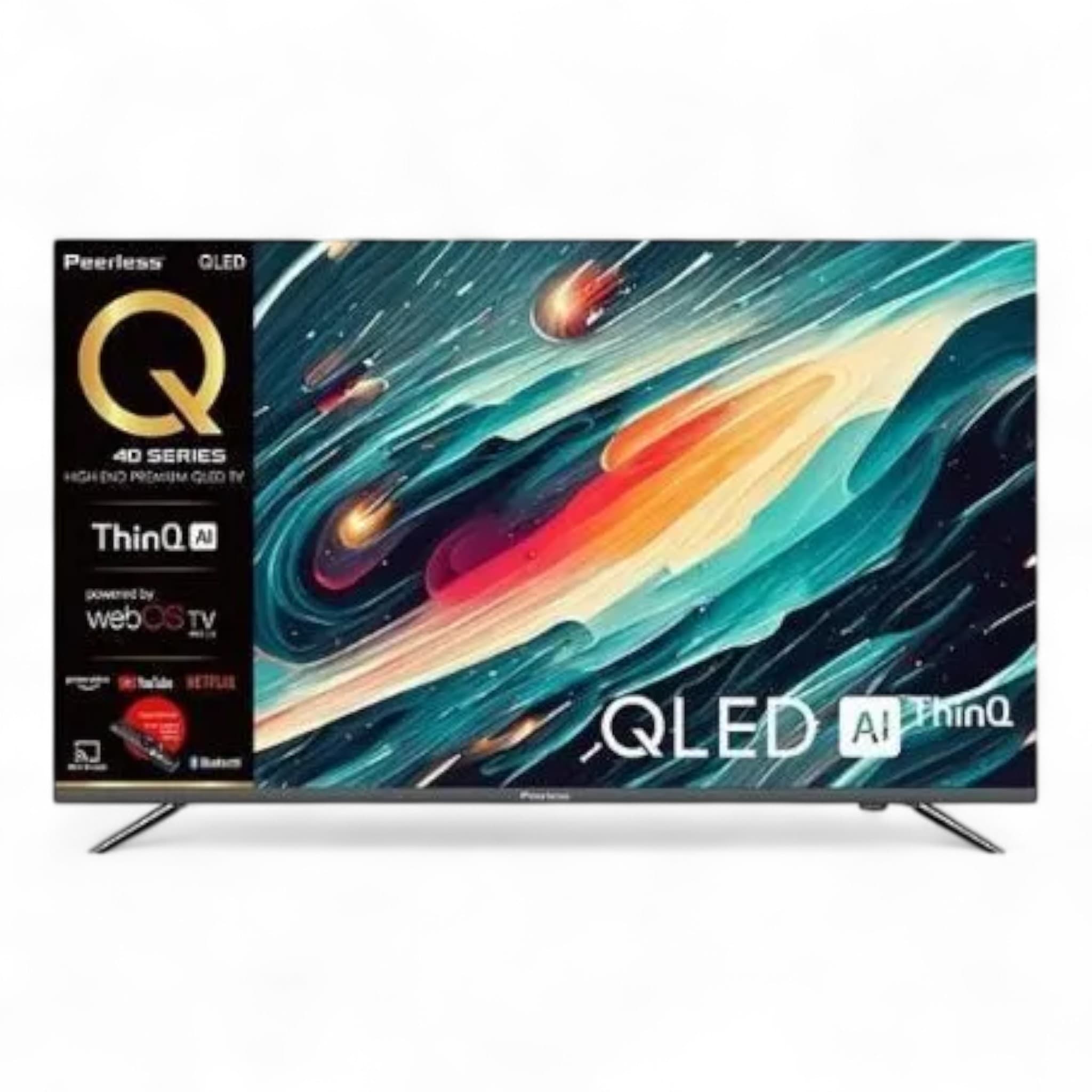 מסך QLED 55 אינץ' 4K סמארט Peerless עם webOS ודאשבורד חכם