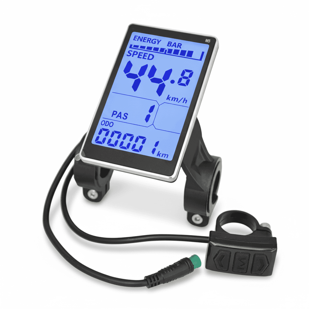 מסך דיגיטלי M5 LCD לאופניים חשמליים - תצוגת מהירות, סוללה ומד קילומטראז'