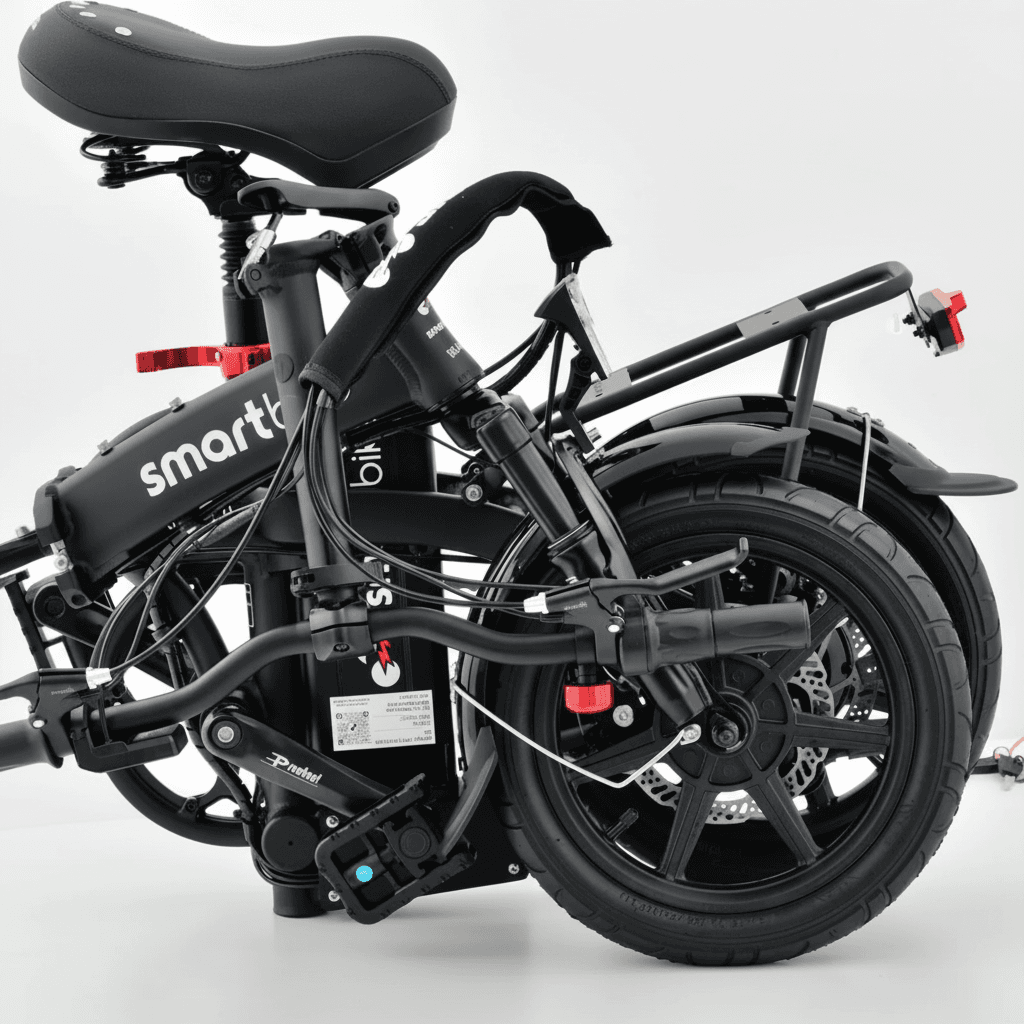 אופניים חשמליים Smart Bike NANO במצב מקופל - קומפקטי לאחסון ותחבורה ציבורית