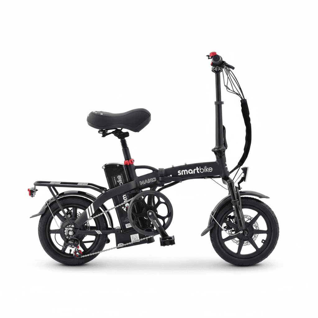 אופניים חשמליים Smart Bike NANO - מבט קדמי-צדי עם גלגלי 14 אינץ' מגנזיום