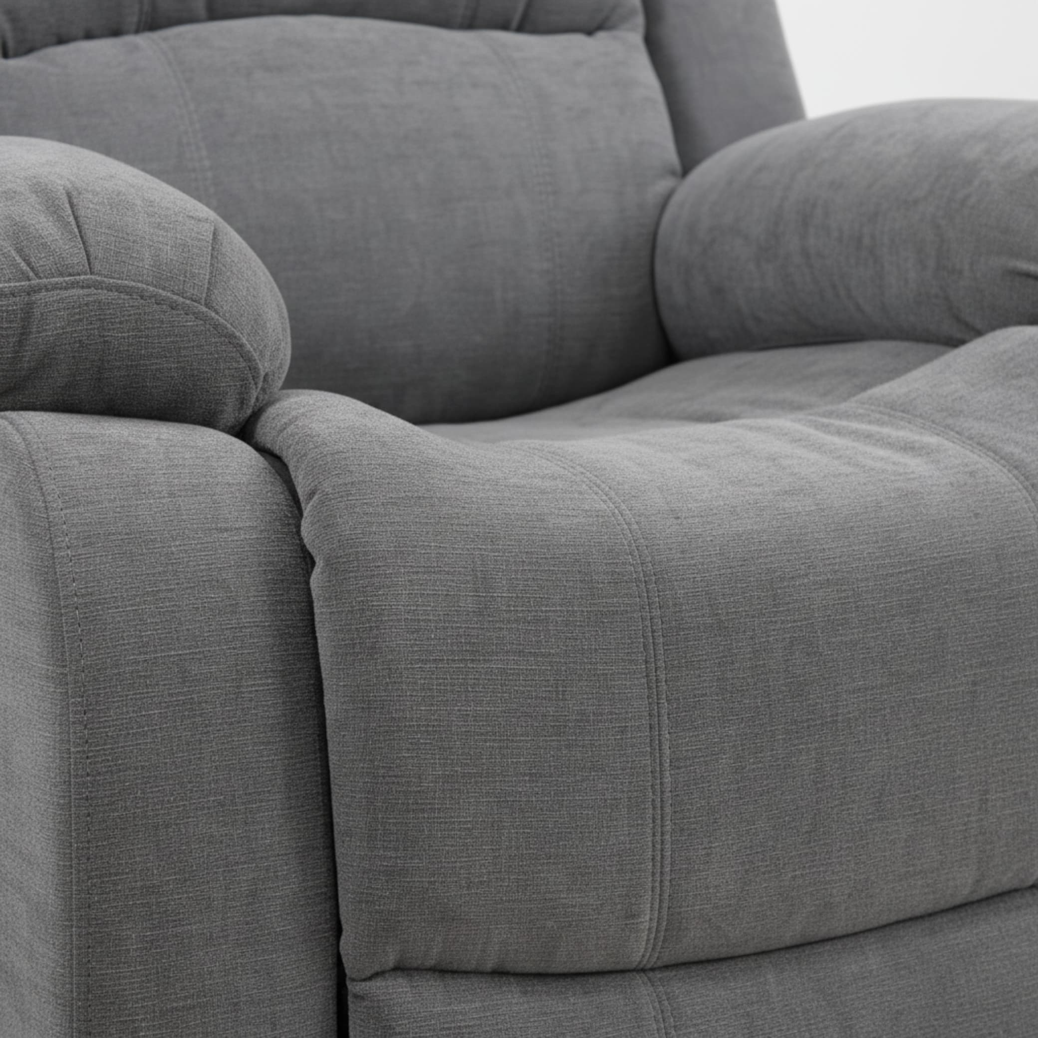 כורסת טלוויזיה עיסוי וחימום ריקלינר ידני Dolce Vita Torino Relax - בד אפור