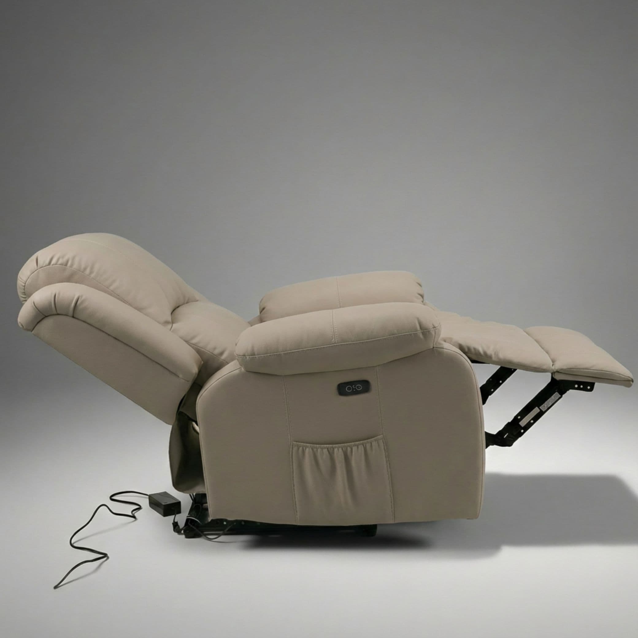 כורסת קימה חשמלית Dolce Vita דגם Torino פרימיום עור PU בז׳ עם 8 נקודות עיסוי | חימום + USB - גלריה 0