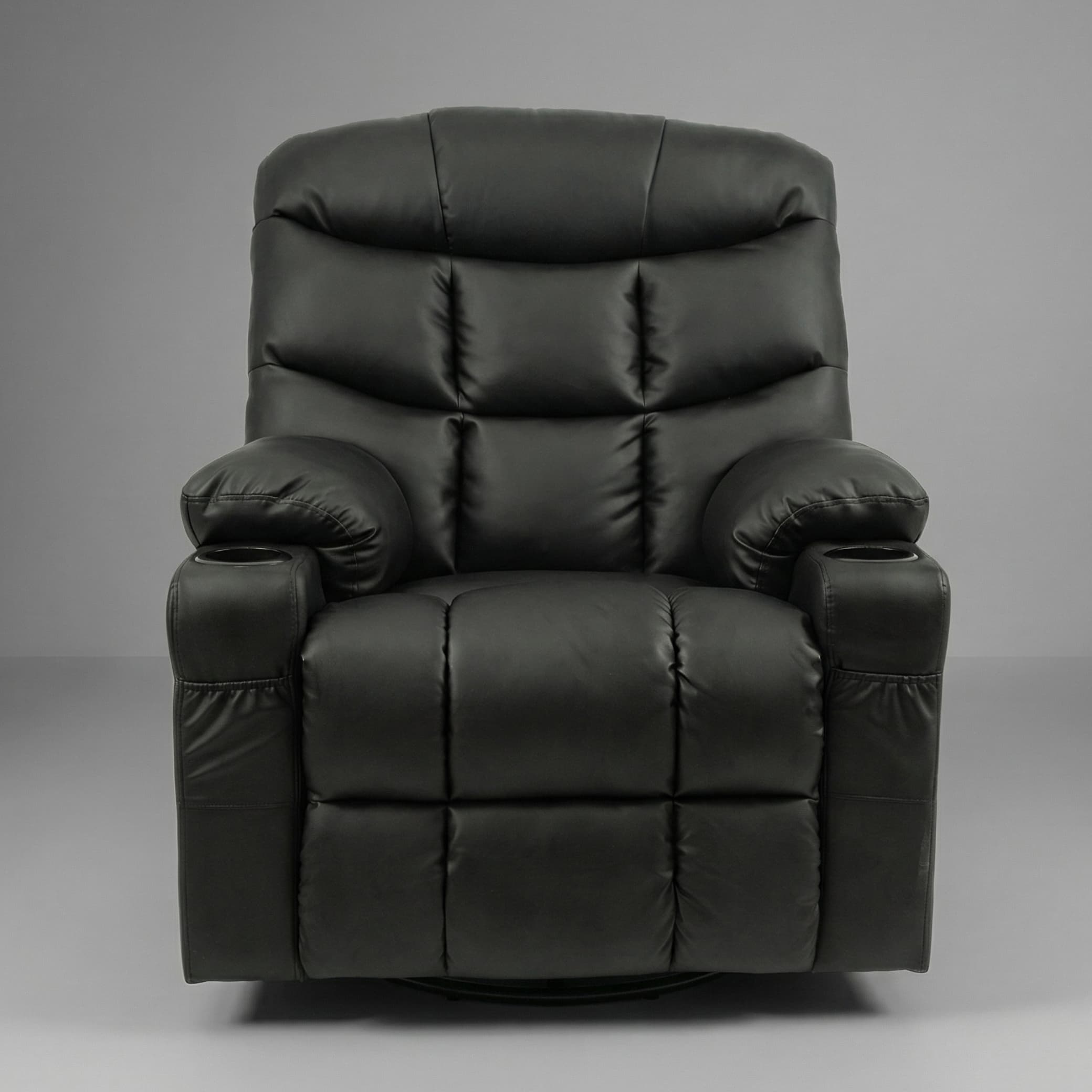 כורסת טלוויזיה עיסוי וחימום Dolce Vita Napoli Relax - עור תעשייתי שחור