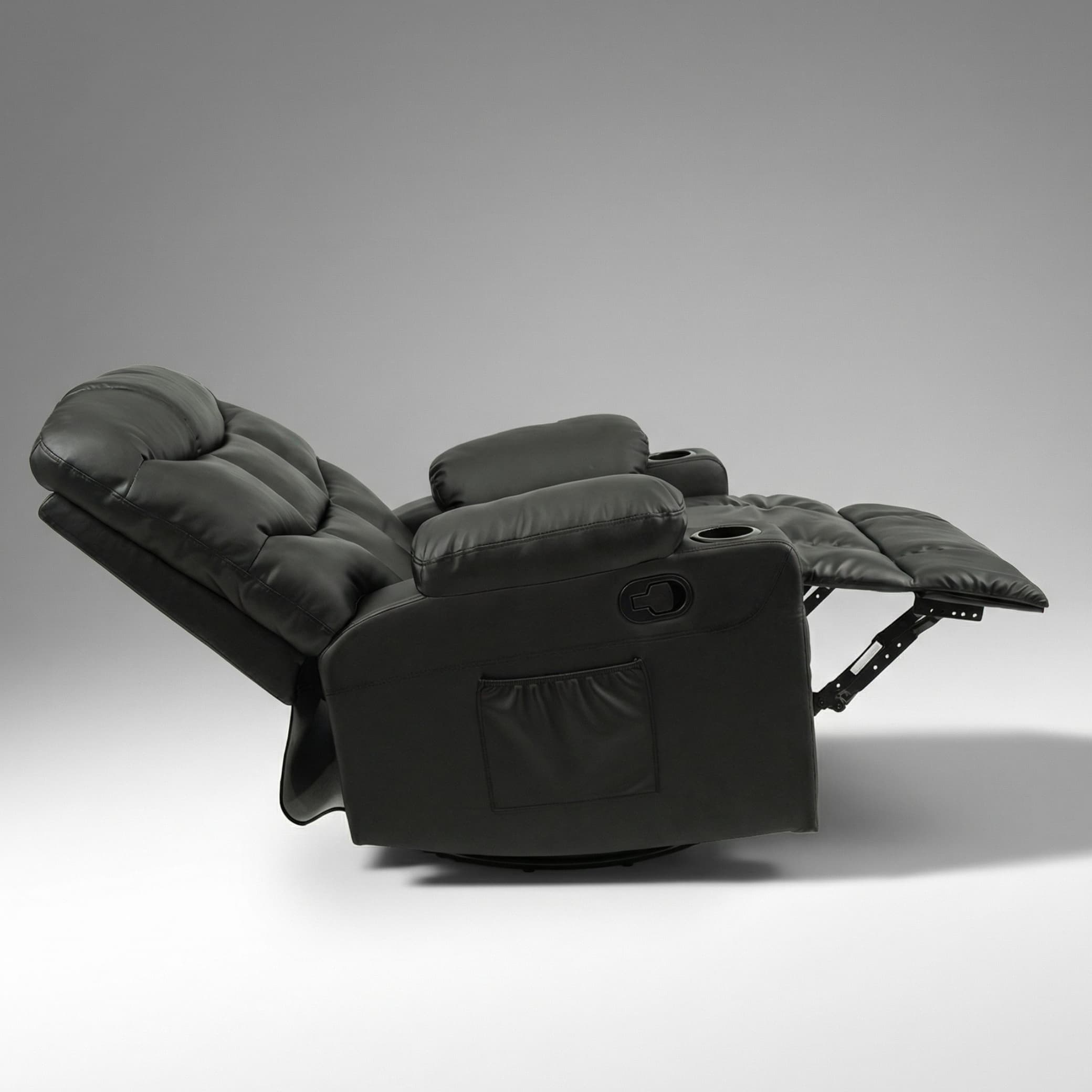 כורסת טלוויזיה עיסוי וחימום Dolce Vita Napoli Relax - עור תעשייתי שחור