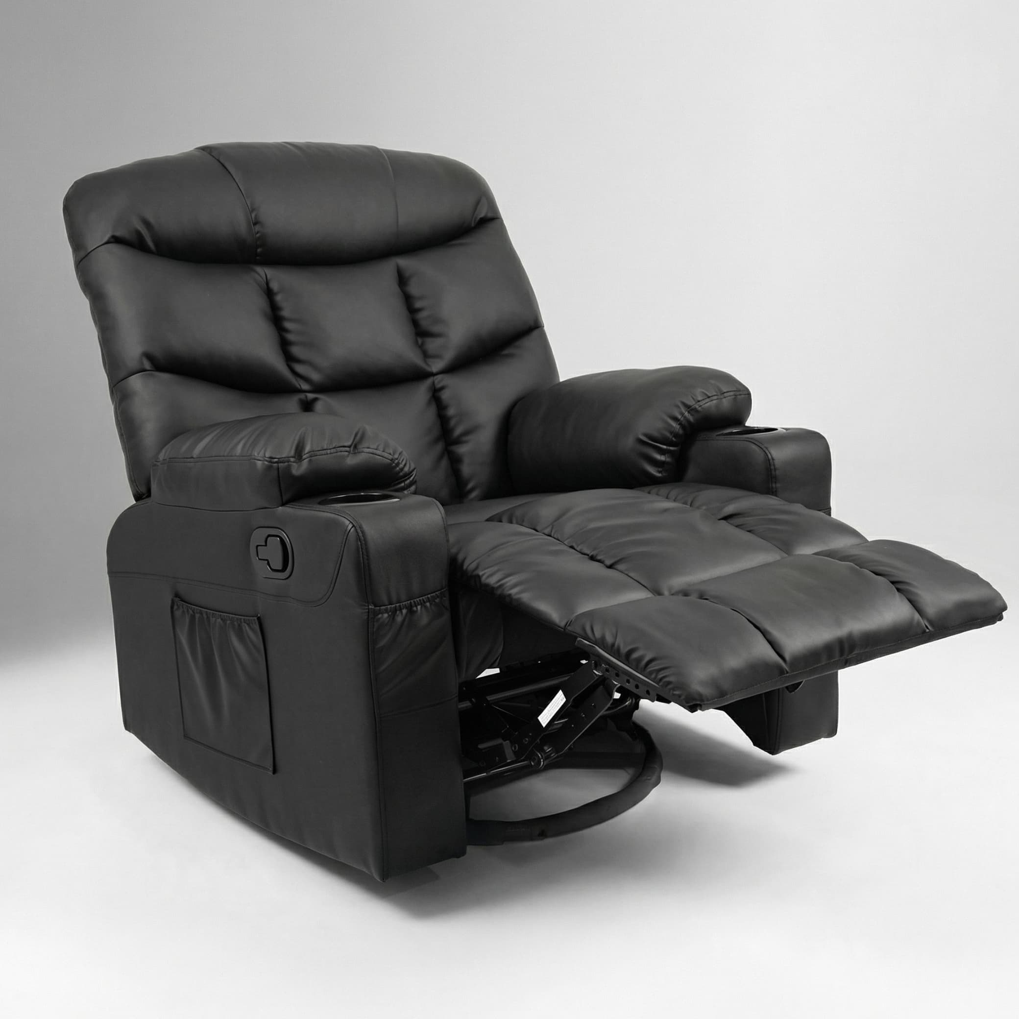 כורסת טלוויזיה עיסוי וחימום Dolce Vita Napoli Relax - עור תעשייתי שחור