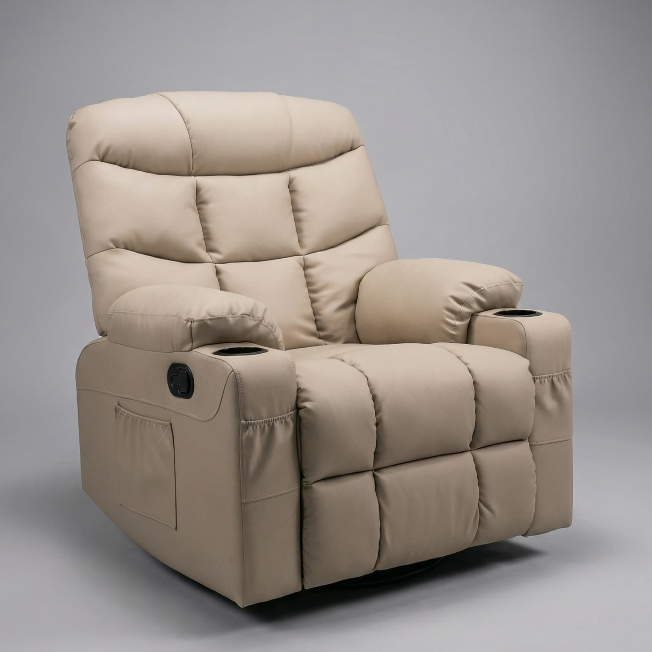 כורסת טלוויזיה עיסוי וחימום Dolce Vita Napoli Relax - עור תעשייתי בז'