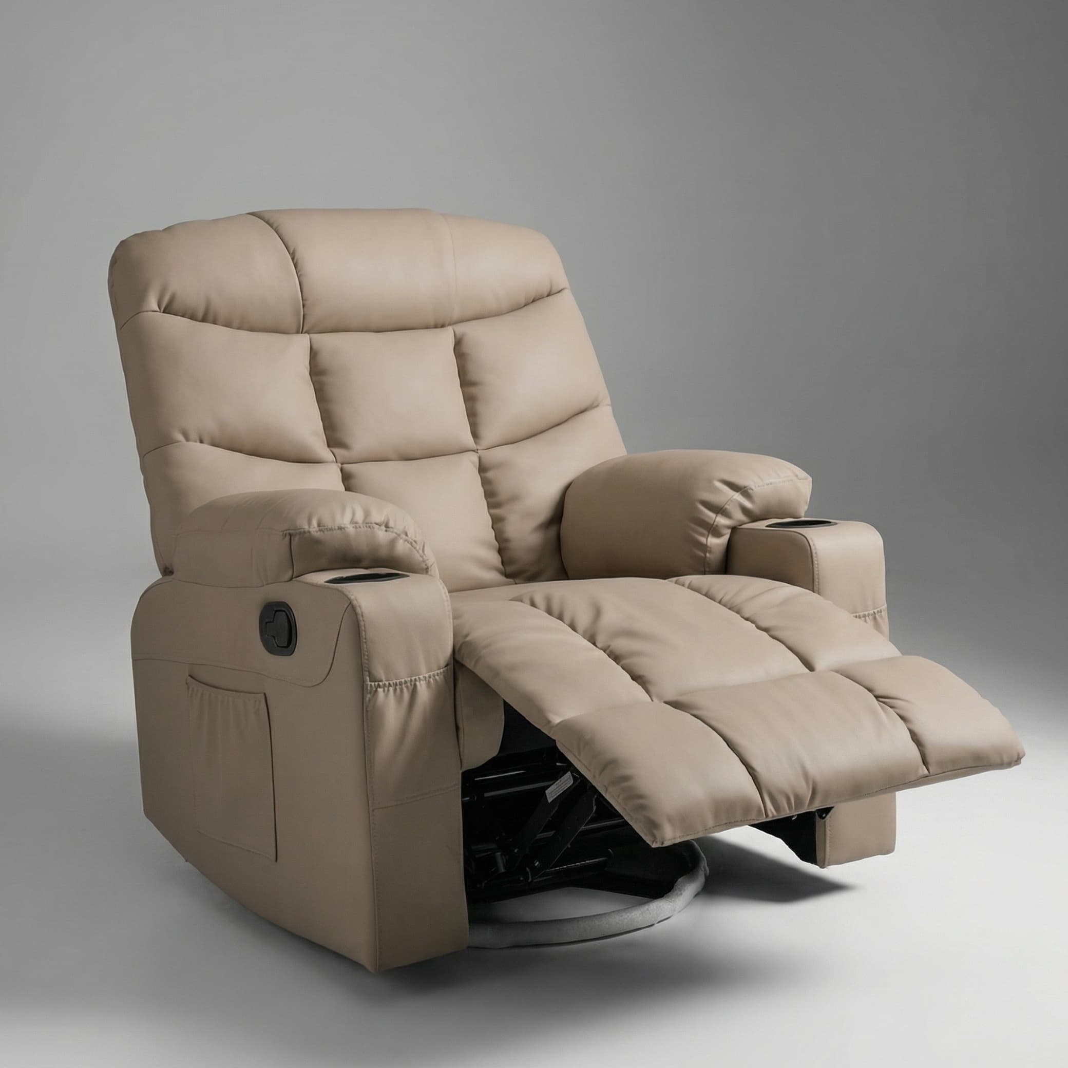 כורסת טלוויזיה עיסוי וחימום Dolce Vita Napoli Relax - עור תעשייתי בז'