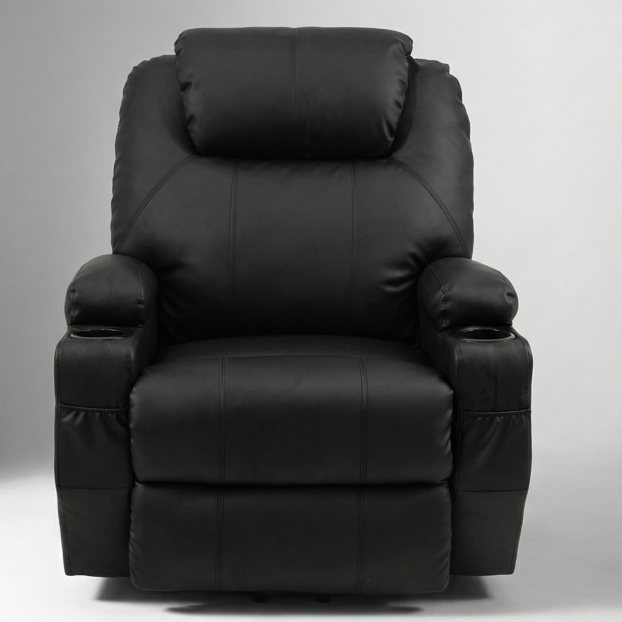 כורסת קימה חשמלית Dolce Vita Milano פרימיום עור PU שחור עם 8 נקודות עיסוי | חימום + USB