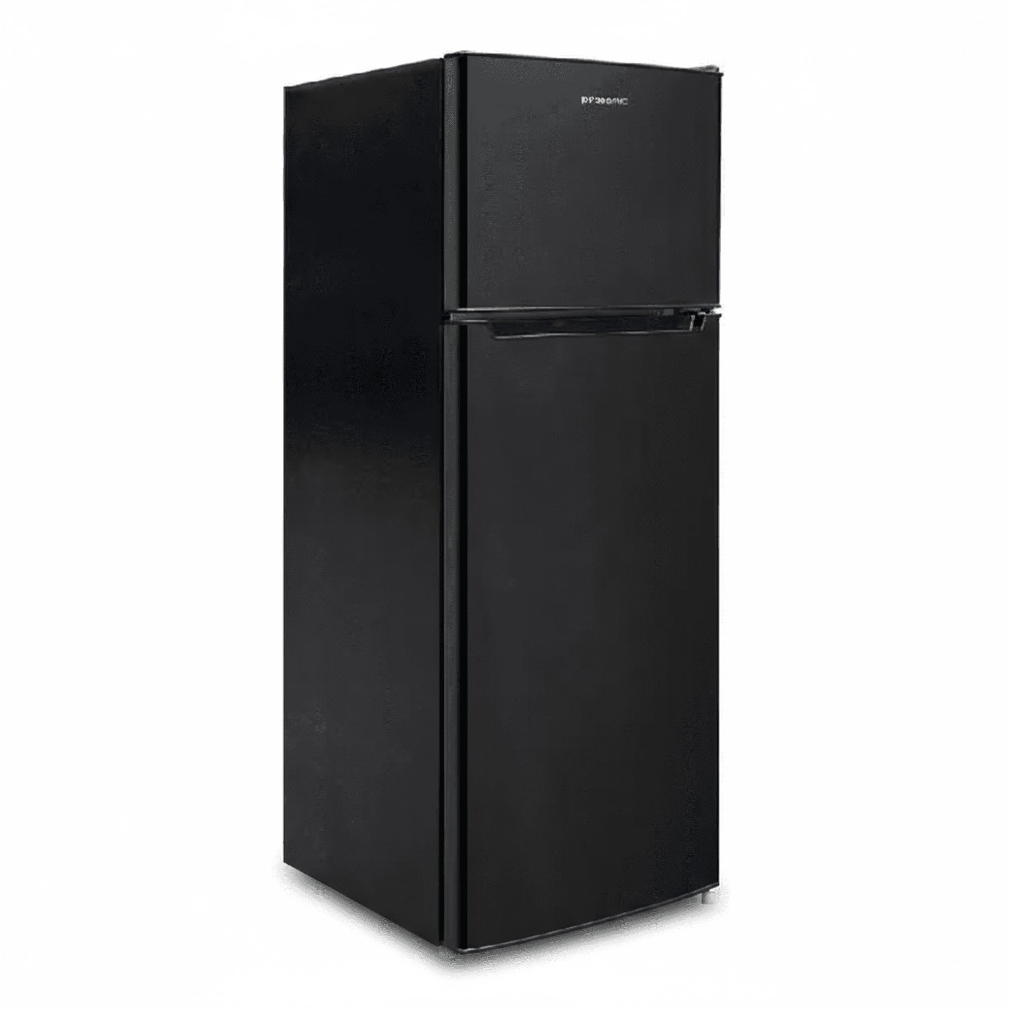 מקרר שחור Prosonic BCD-210 BLK - דלתות פתוחות ומבט על החלוקה הפנימית והמדפים