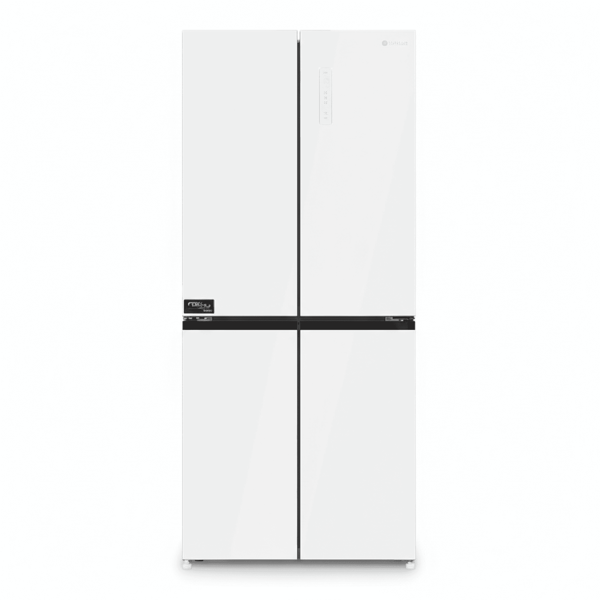 מקרר 4 דלתות תדיראן בגימור זכוכית לבנה דגם TADR4 415GW בנפח 415 ליטר - מבט חזיתי