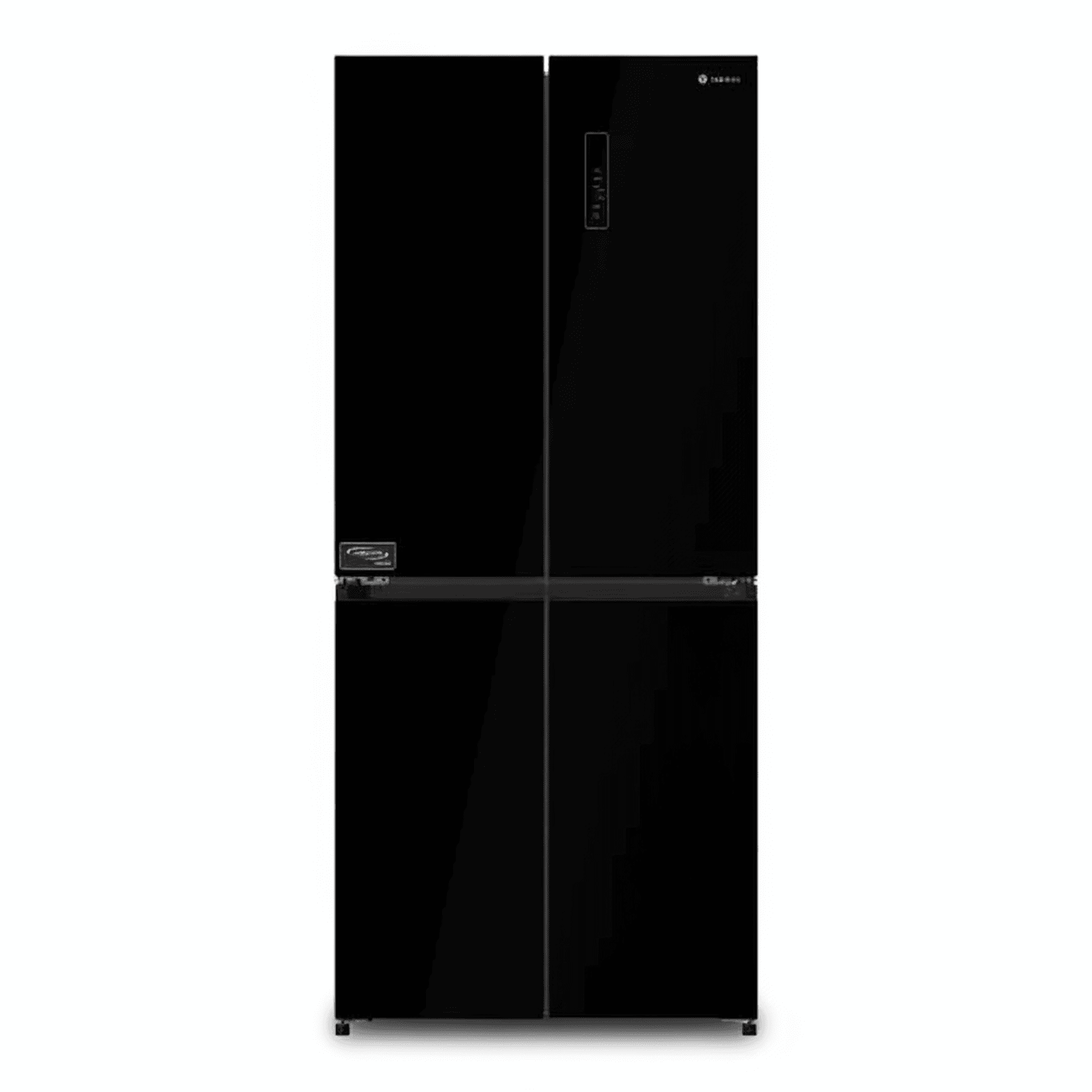 מקרר 4 דלתות תדיראן TADR4 415GB בגימור זכוכית שחורה - מבט חזיתי מלא