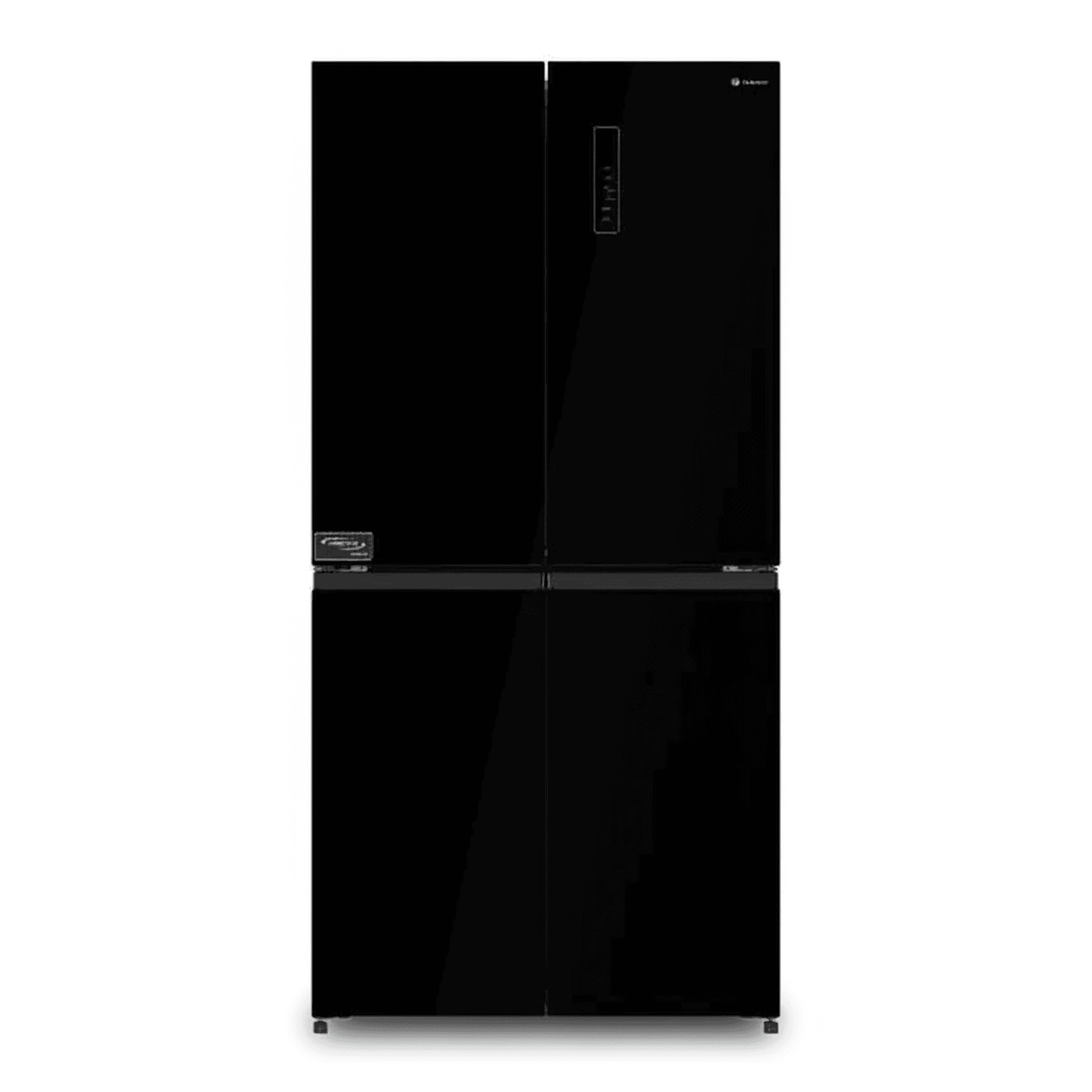 מקרר 4 דלתות תדיראן TADIRAN דגם TADR4 503GB בגימור זכוכית שחורה - מבט חזיתי סגור