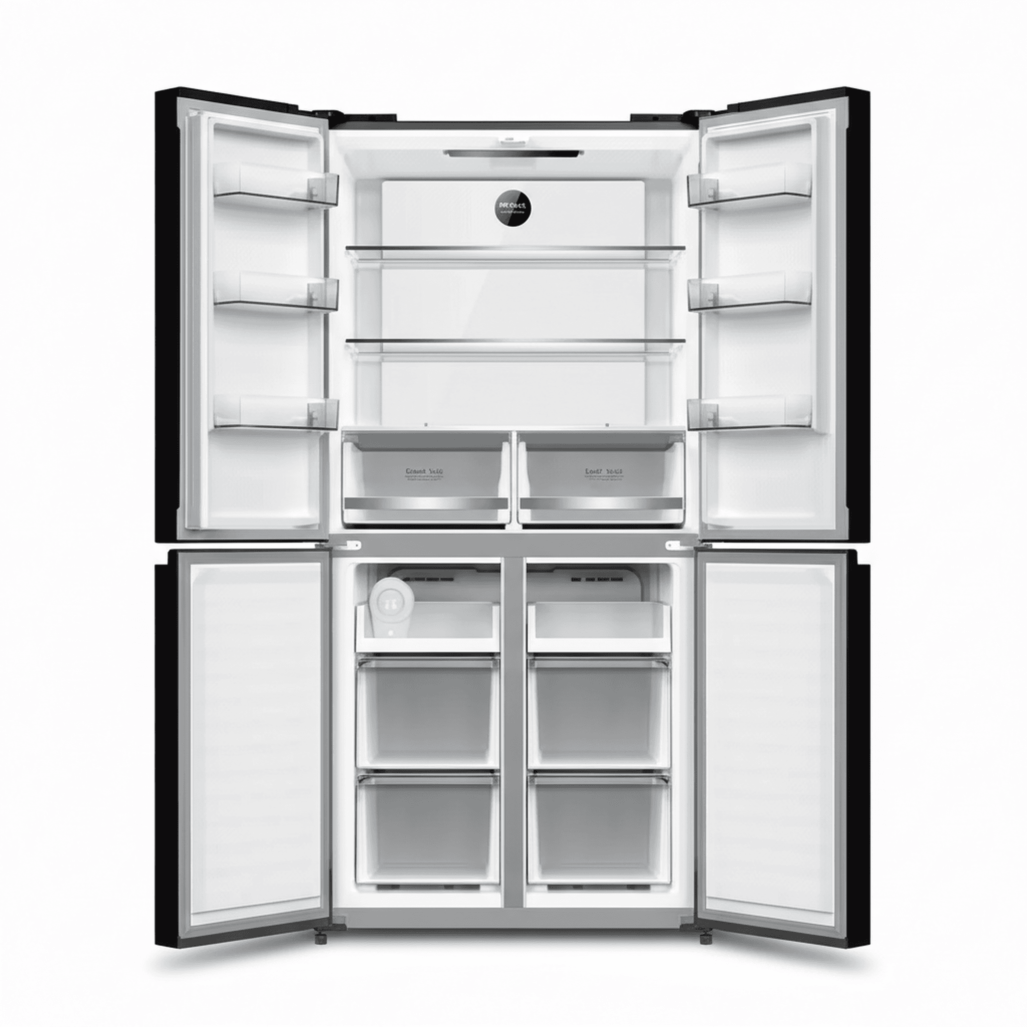 מקרר TADIRAN זכוכית שחורה דגם TADR4 503GB בזווית צידית - עיצוב יוקרתי למטבח