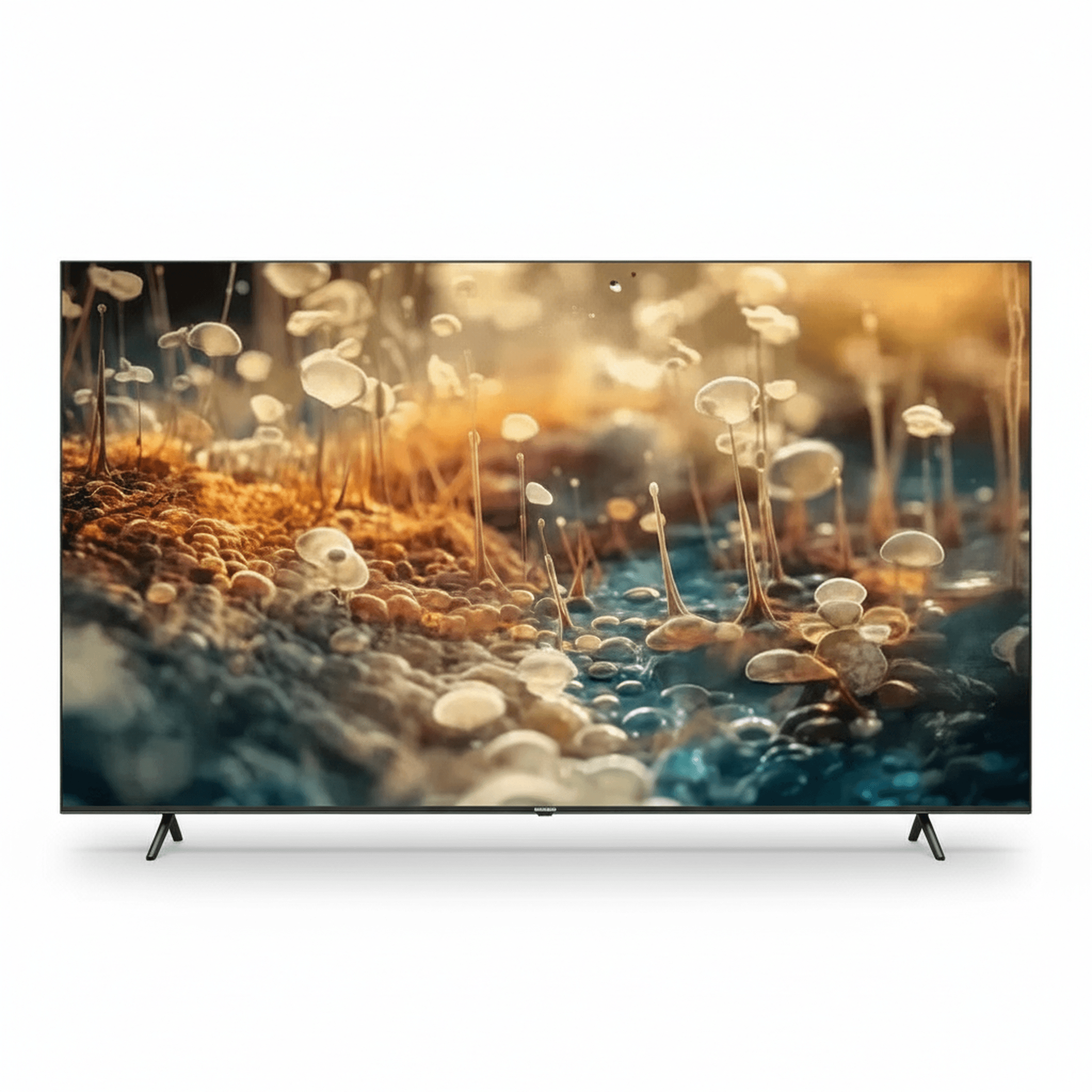 מבט חזיתי מלא על מסך טלוויזיה ענק PROSONIC QLED MINI LED 90 אינץ׳ 4K דגם 90MLOS22