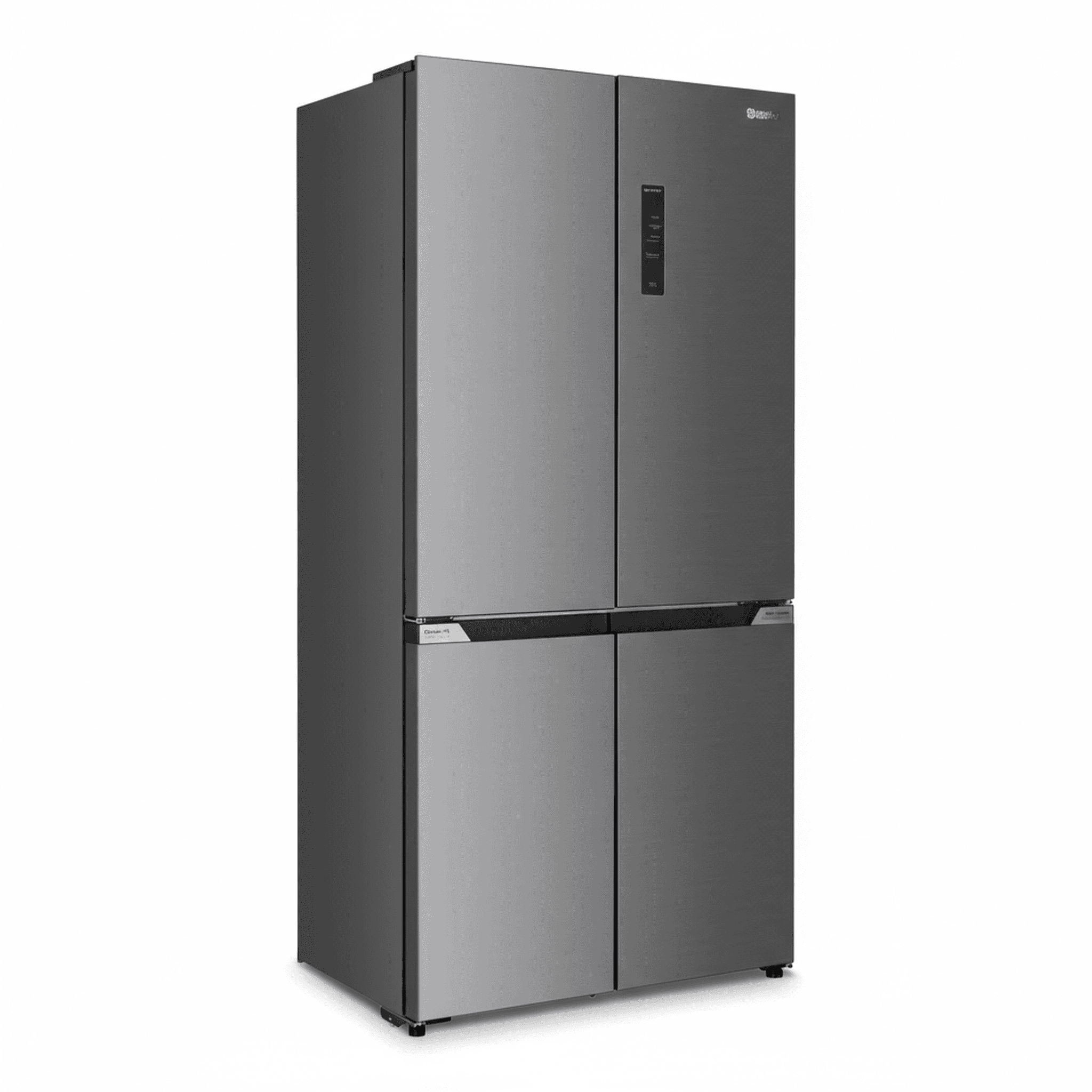 מקרר Tadiran דגם TADRS4505SS - צילום בזווית צדדית הממחיש את עומק המקרר ועיצוב הנירוסטה