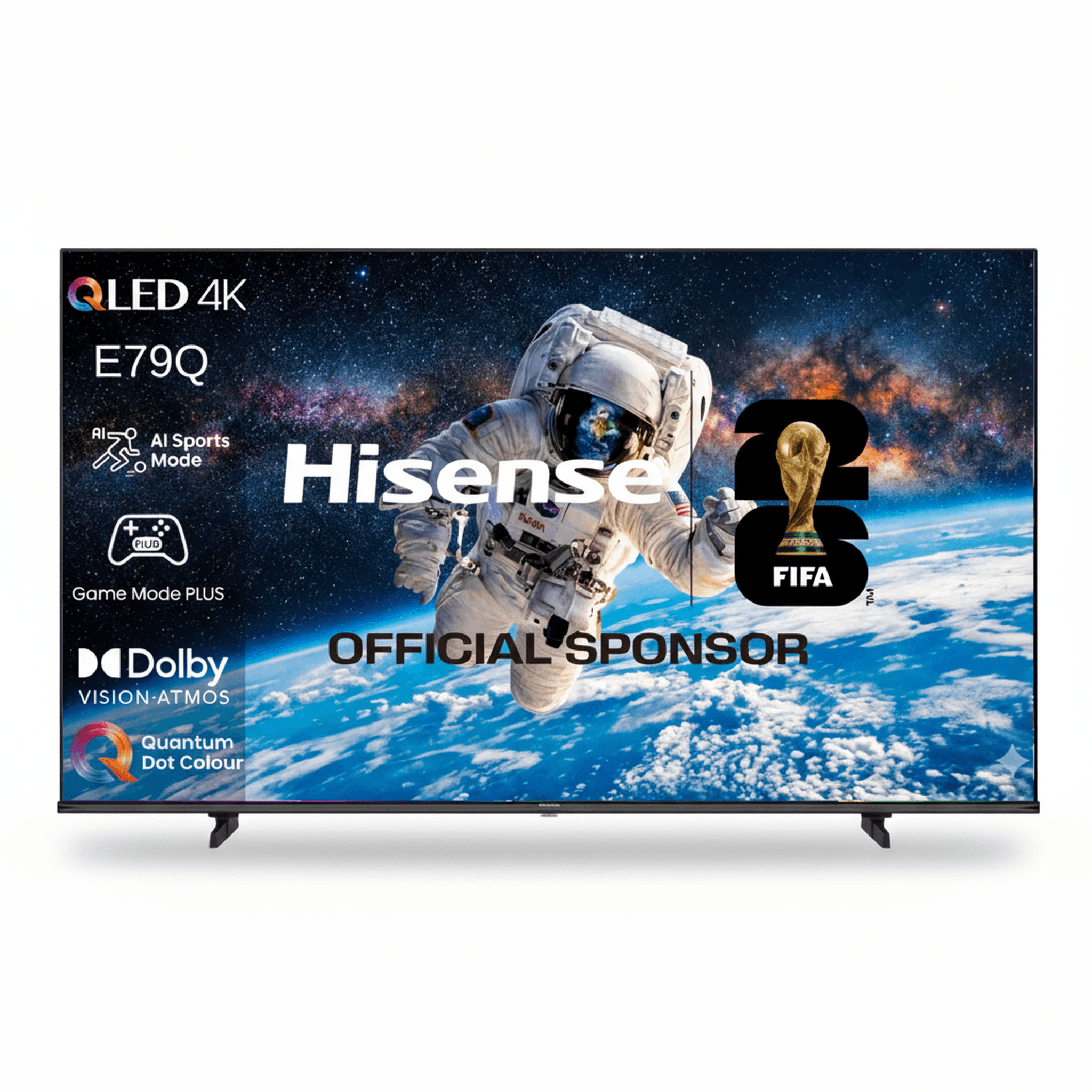 טלוויזיה 65 אינץ׳ Hisense SMART QLED 4K דגם 65E79Q - מבט חזיתי