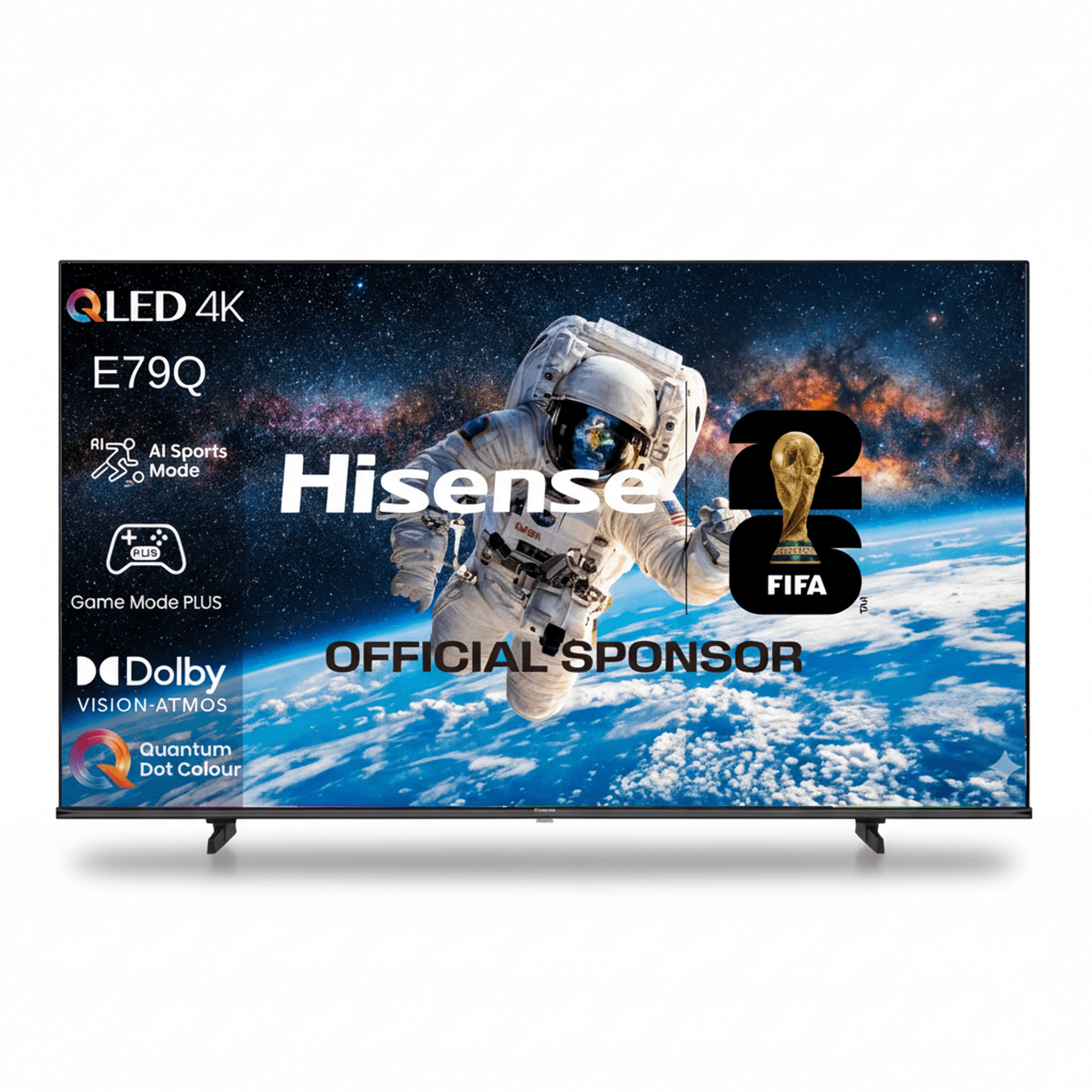 טלוויזיה 85 אינץ׳ Hisense SMART QLED 4K דגם 85E79Q - מבט חזיתי