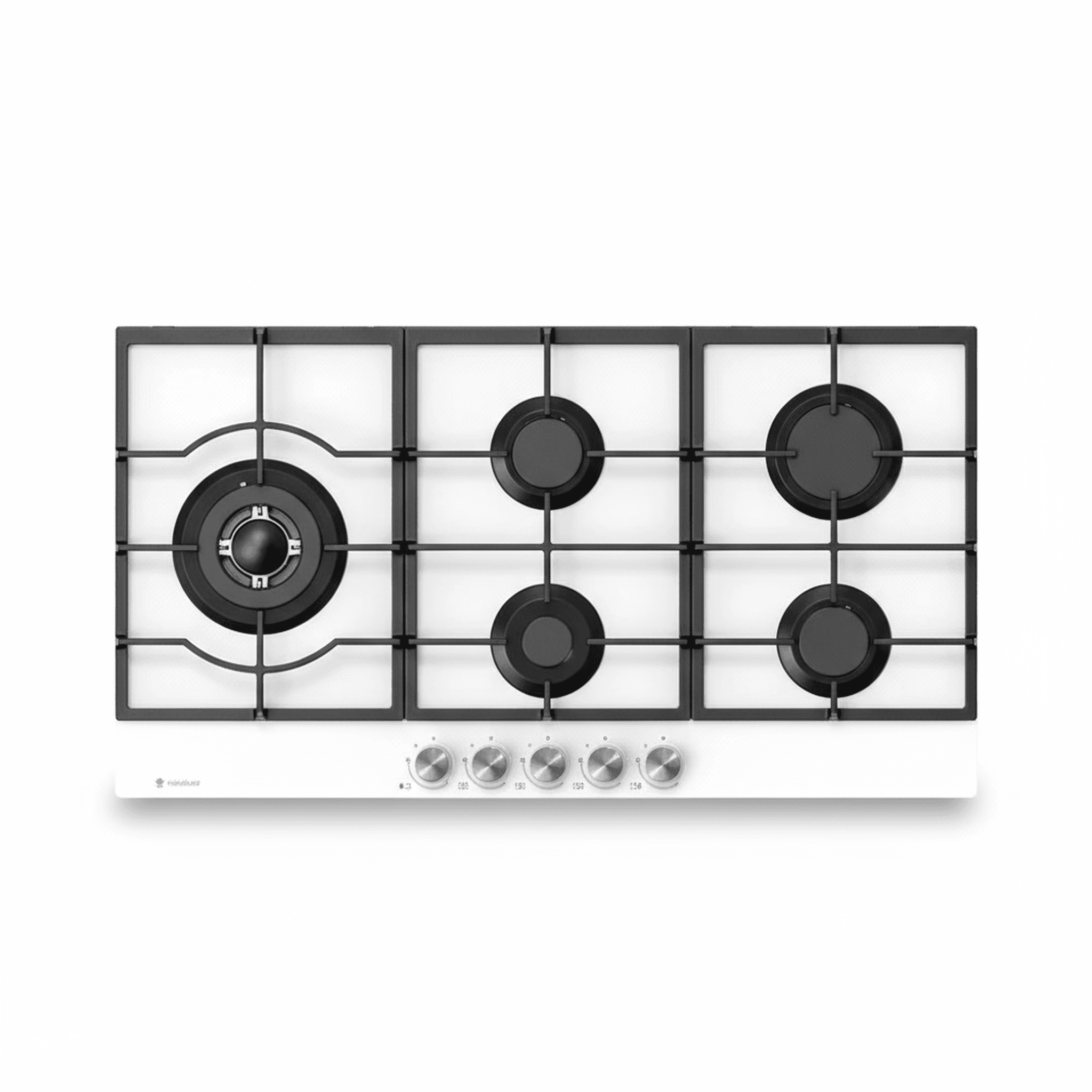 כיריים גז 5 מבערים 90 זכוכית לבנה TADIRAN TADH90GW - מבט מלמעלה