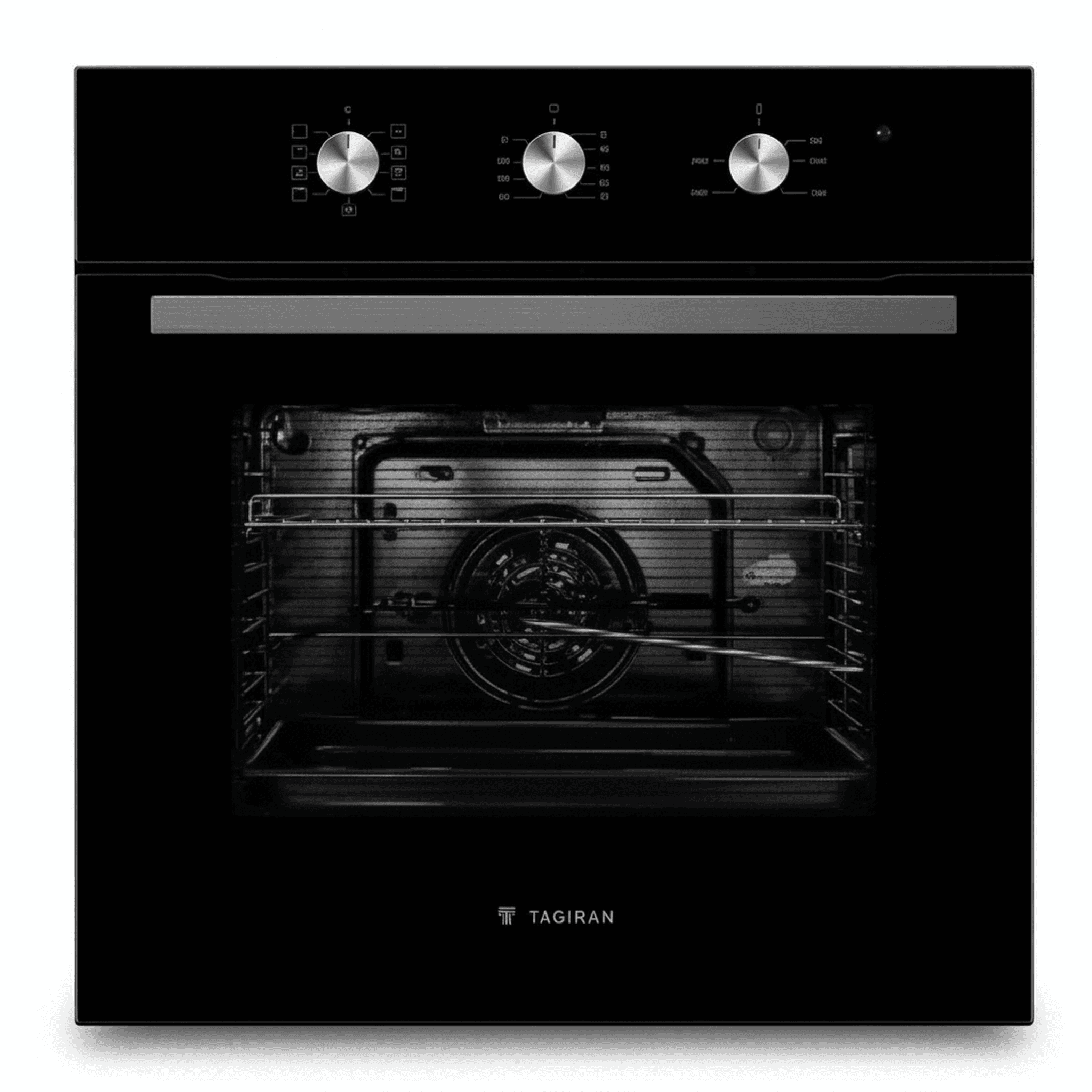 תנור בנוי מכני 70 ליטר בגימור זכוכית שחורה דגם TADO 65GB מבית תדיראן TADIRAN - מבט חזיתי וכללי המציג את העיצוב המודרני וכפתורי הפיקוד