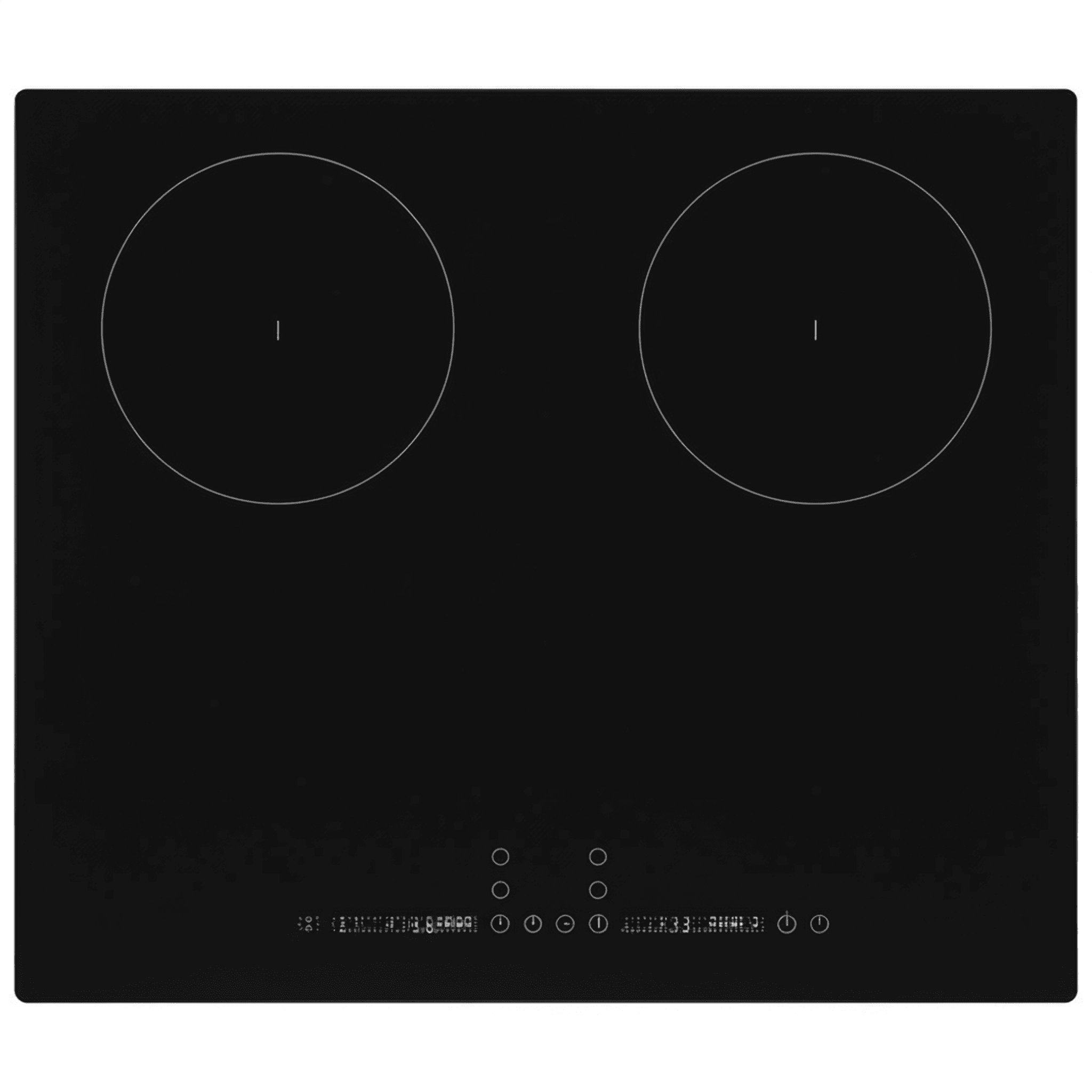 כיריים 4 להבות אינדוקציה TADIRAN TADIND60FA - מבט כללי מלמעלה המציג את משטח הזכוכית, ארבעת אזורי הבישול ולוח הפיקוד