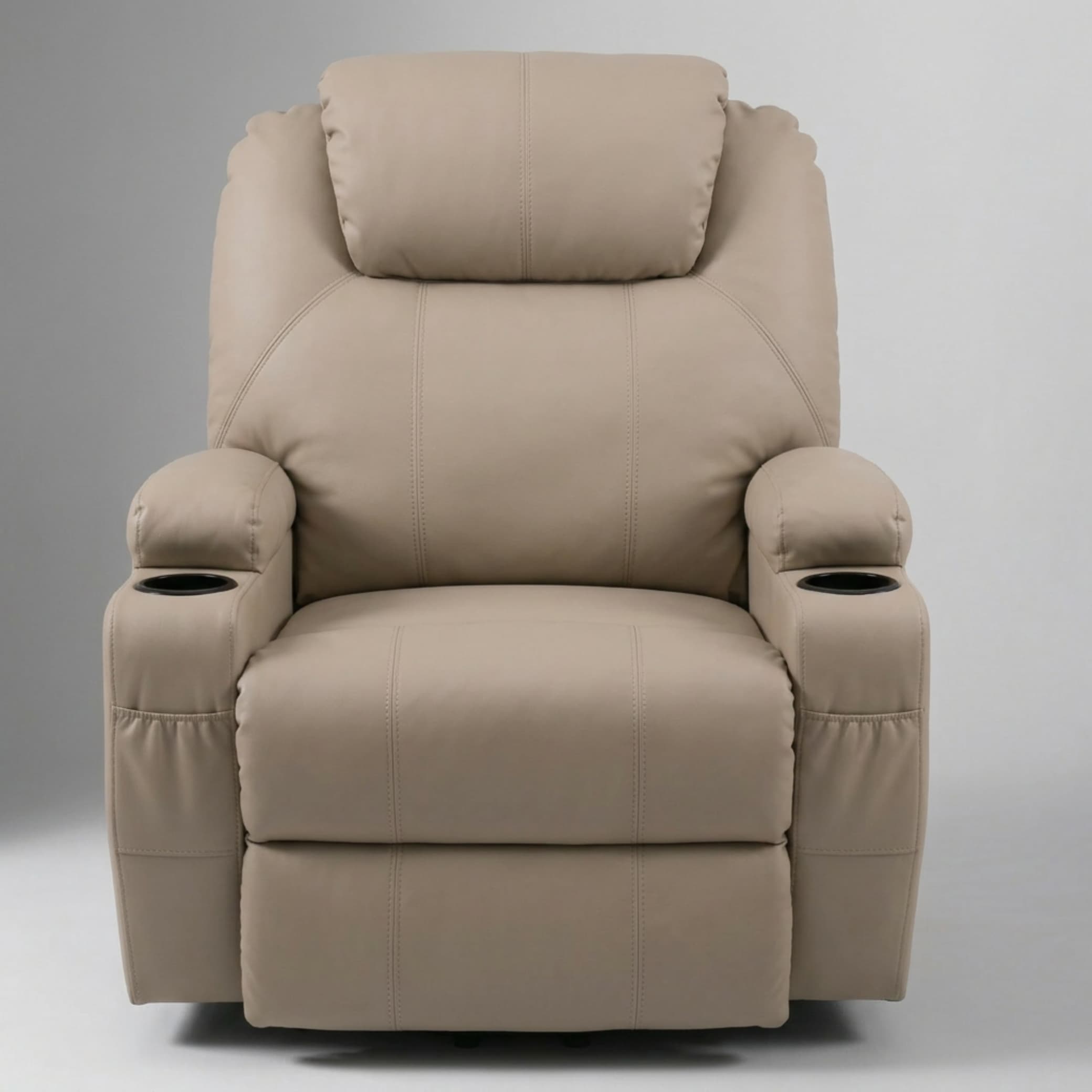 כורסת קימה חשמלית Dolce Vita דגם Milano פרימיום עור PU בז' עם 8 נקודות עיסוי | חימום + USB - גלריה 1