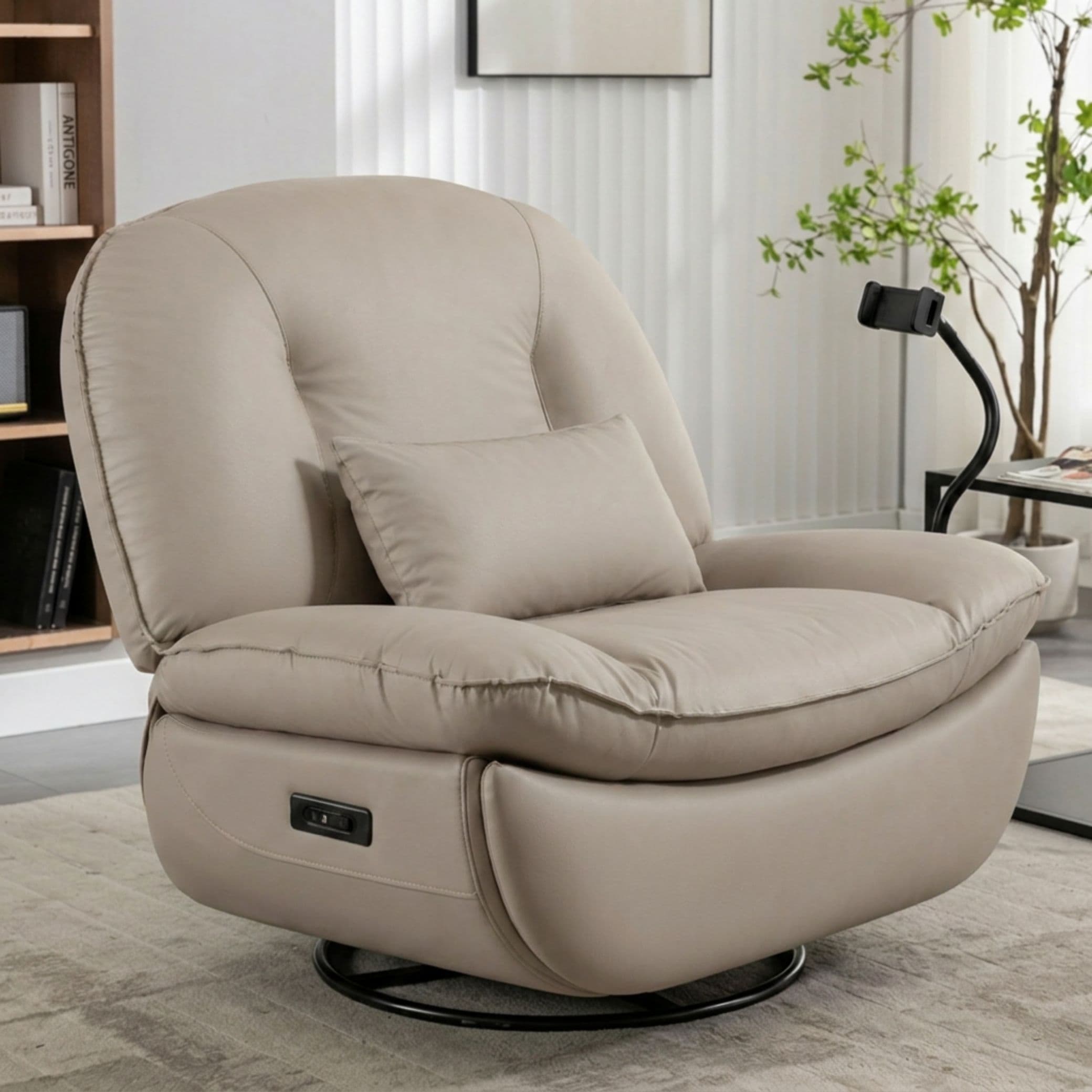Electric Rotating Massage & Heating Recliner Chair Dolce Vita Verona - Anti-Scratch Beige Leather + USB