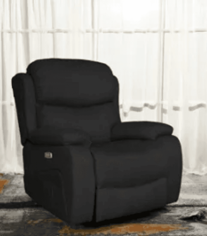Agadir Fabric Massage Recliner Chair, Electric Model Dream Premium, Color Black