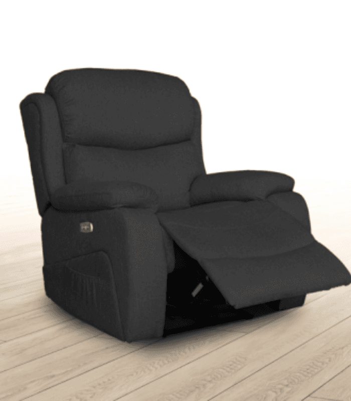 Agadir Fabric Massage Recliner Chair, Electric Model Dream Premium, Color Black