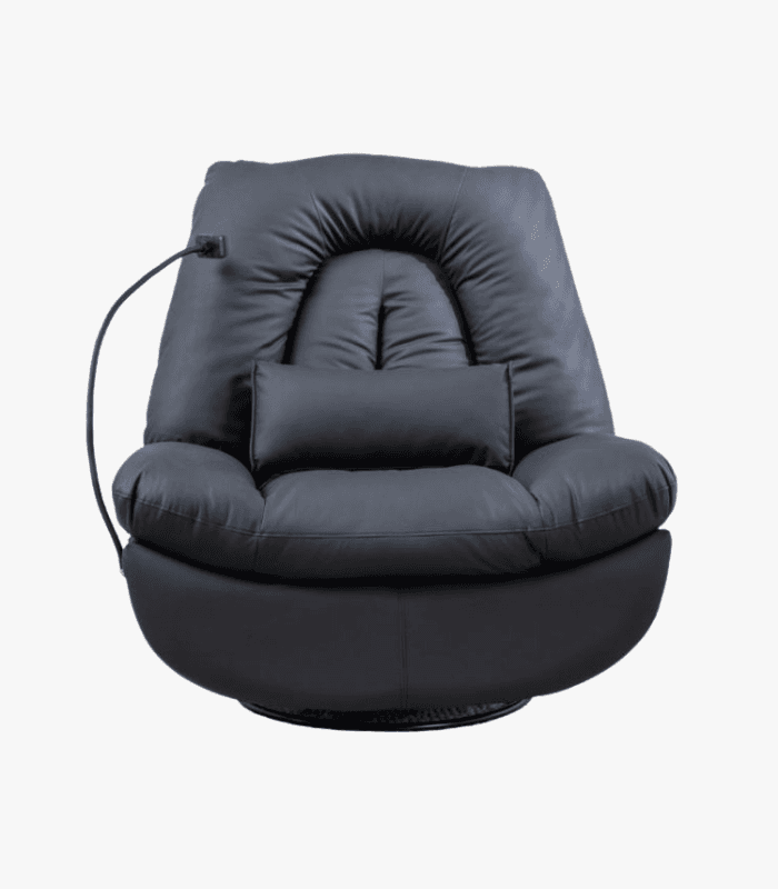 כורסת מסאג עור ריקליינר חשמלי AIR LEATHER אריאן פרימיום שחור