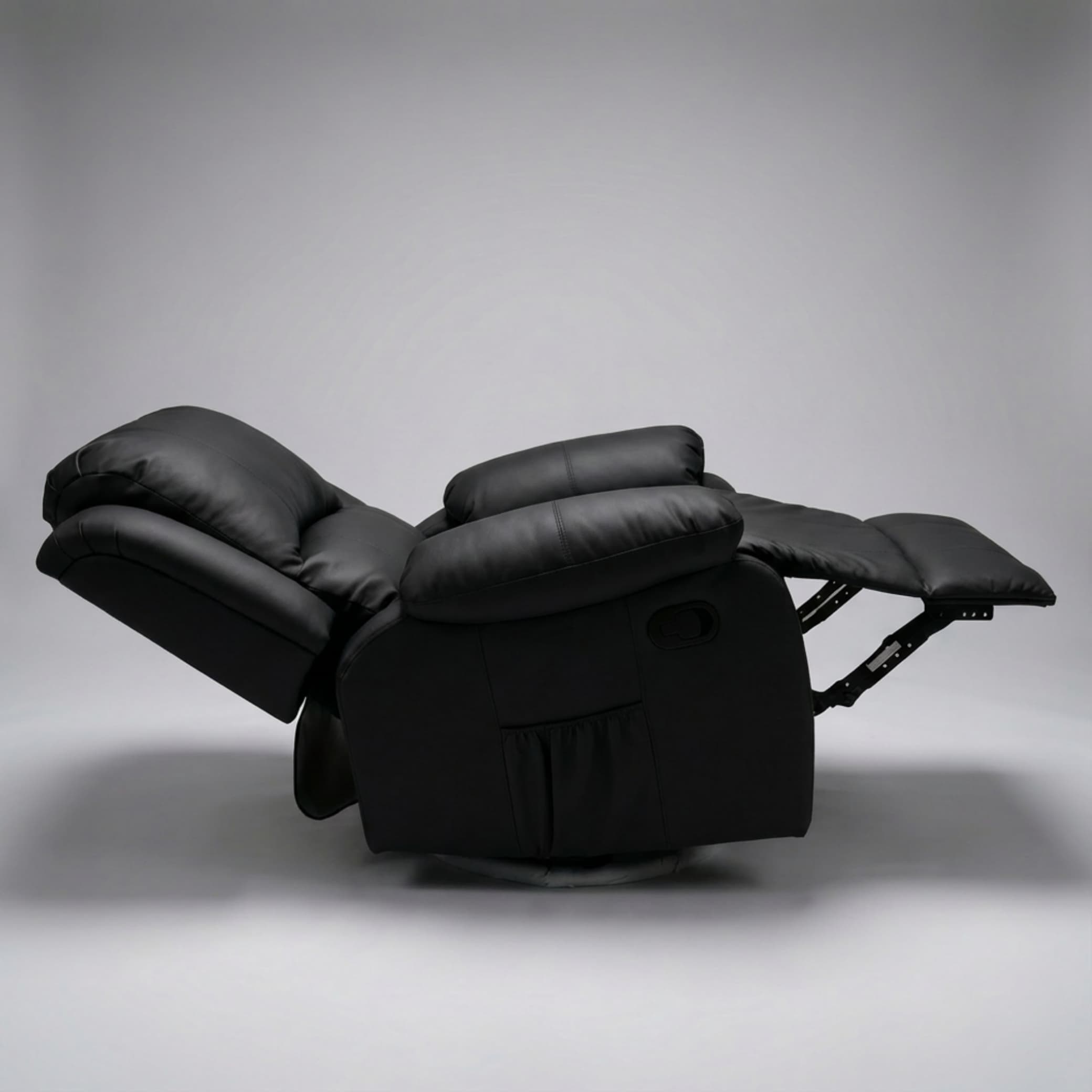 כורסת טלוויזיה עיסוי וחימום ריקלינר ידני Dolce Vita Torino Relax - עור PU שחור