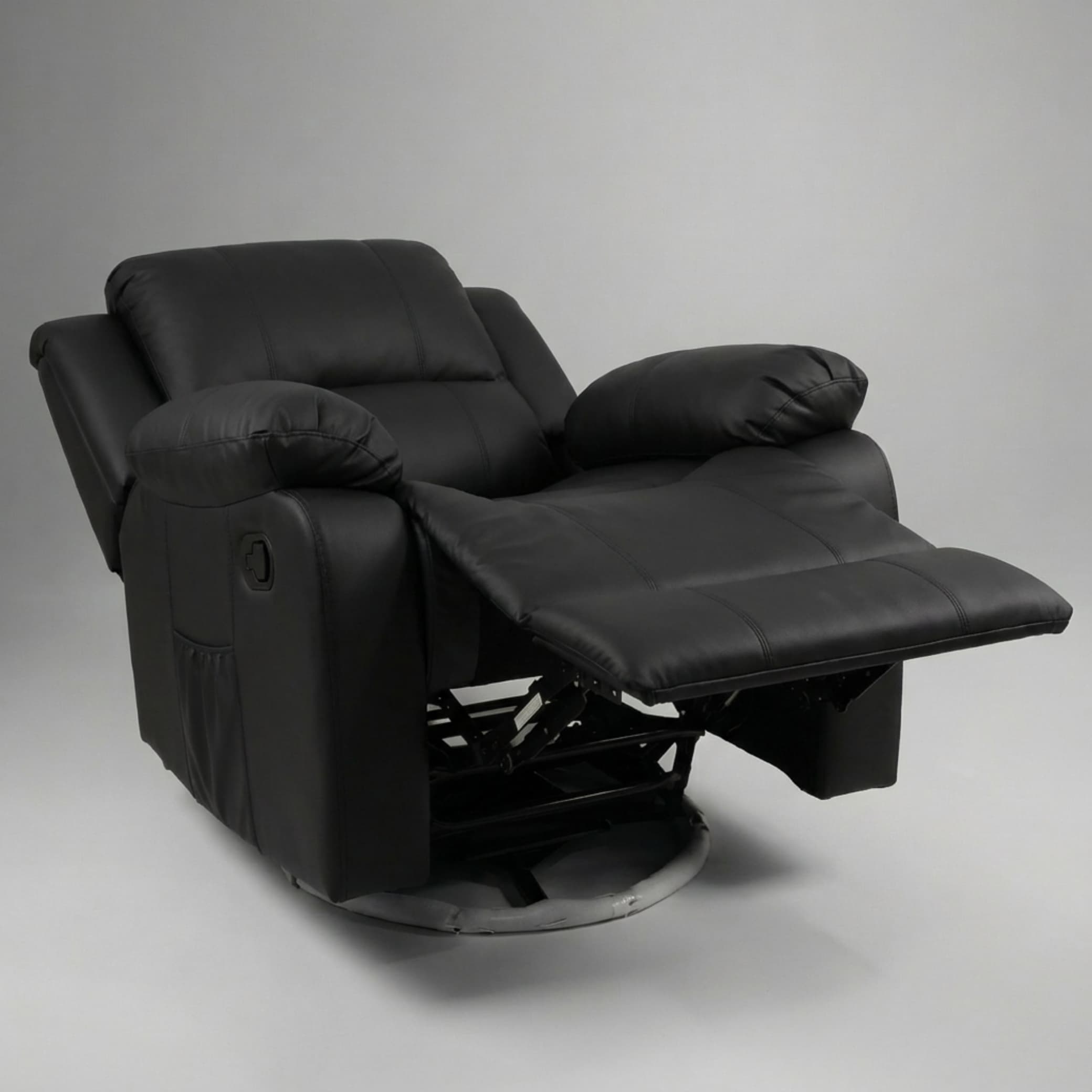 כורסת טלוויזיה עיסוי וחימום ריקלינר ידני Dolce Vita Torino Relax - עור PU שחור