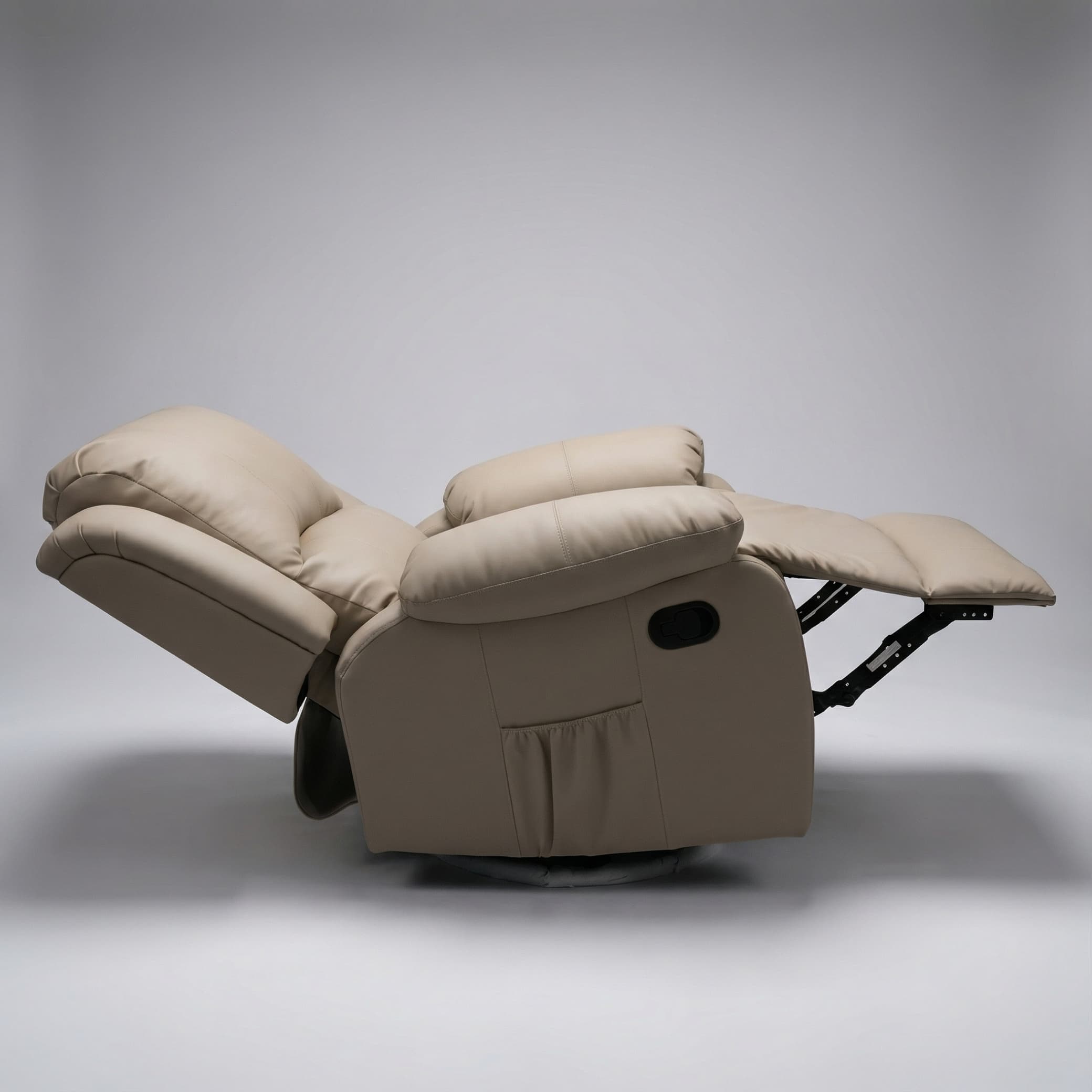 כורסת טלוויזיה עיסוי וחימום ריקלינר ידני Dolce Vita Torino Relax - עור PU בז׳