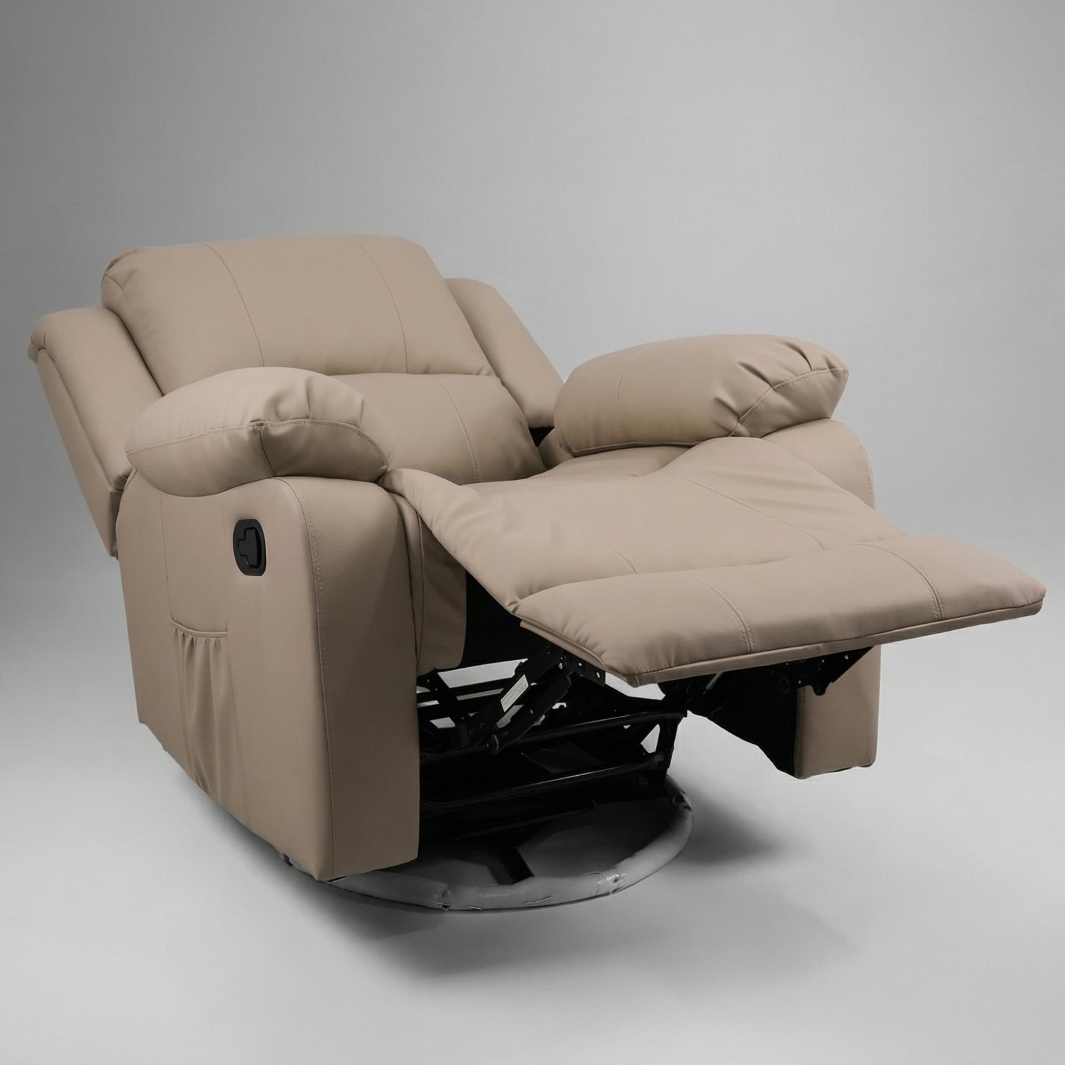 כורסת טלוויזיה עיסוי וחימום ריקלינר ידני Dolce Vita Torino Relax - עור PU בז׳