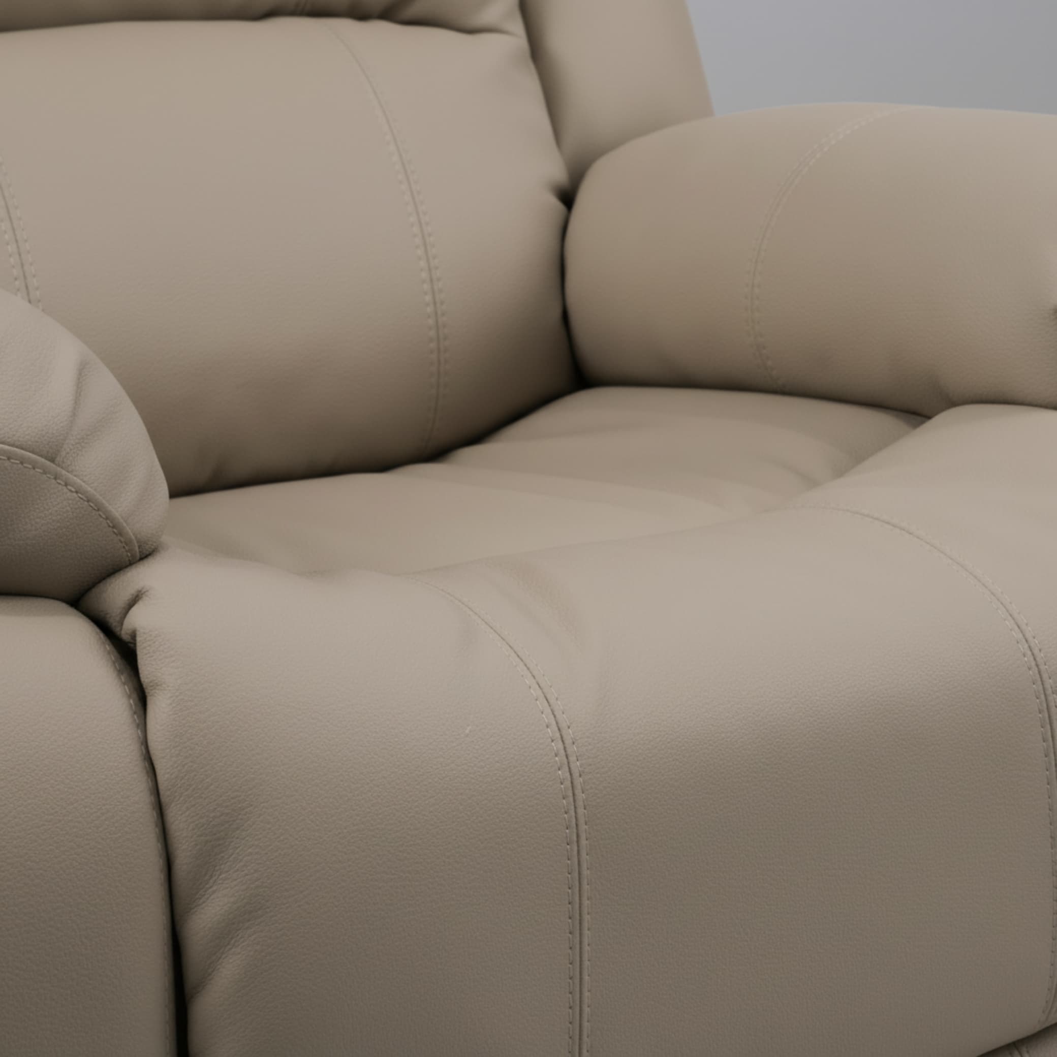 כורסת טלוויזיה עיסוי וחימום ריקלינר חשמלי Dolce Vita Torino Premium - עור תעשייתי בז' + USB