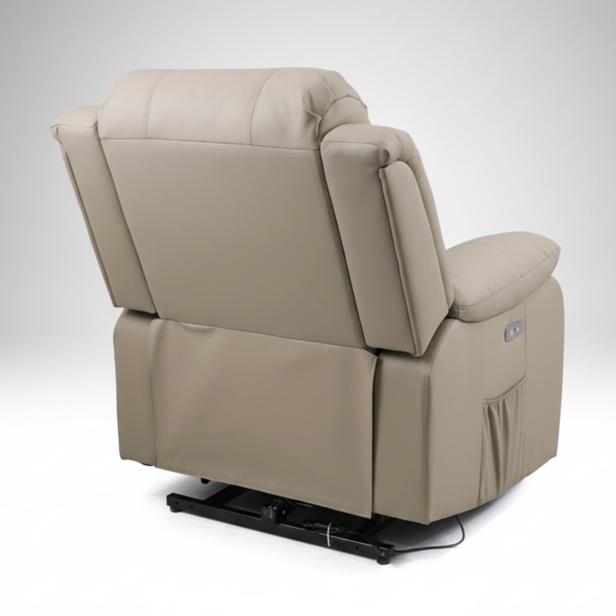 כורסת טלוויזיה עיסוי וחימום ריקלינר חשמלי Dolce Vita Torino Premium - עור תעשייתי בז' + USB