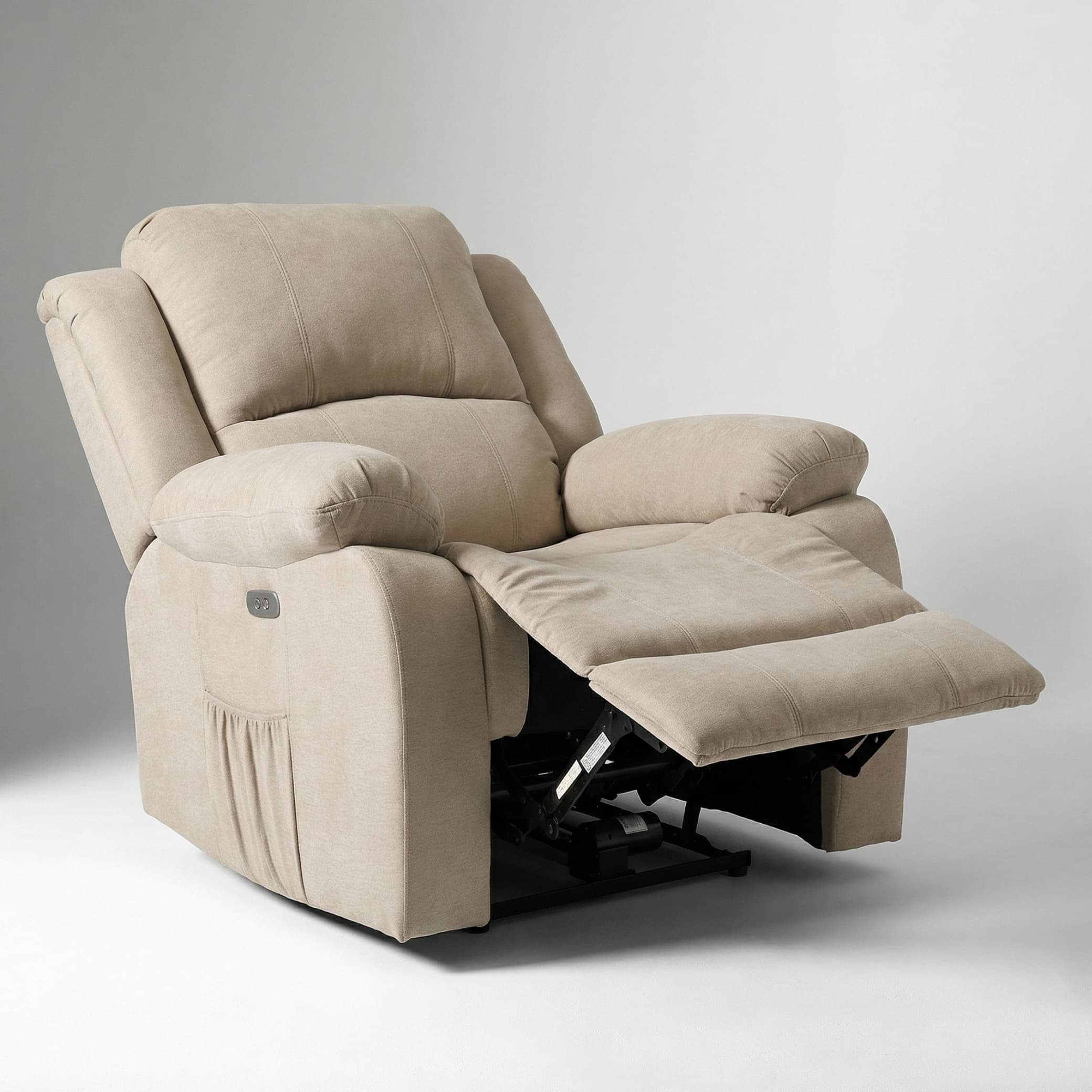 כורסת טלוויזיה עיסוי וחימום ריקלינר חשמלי Dolce Vita Torino Premium - בד בז' + USB