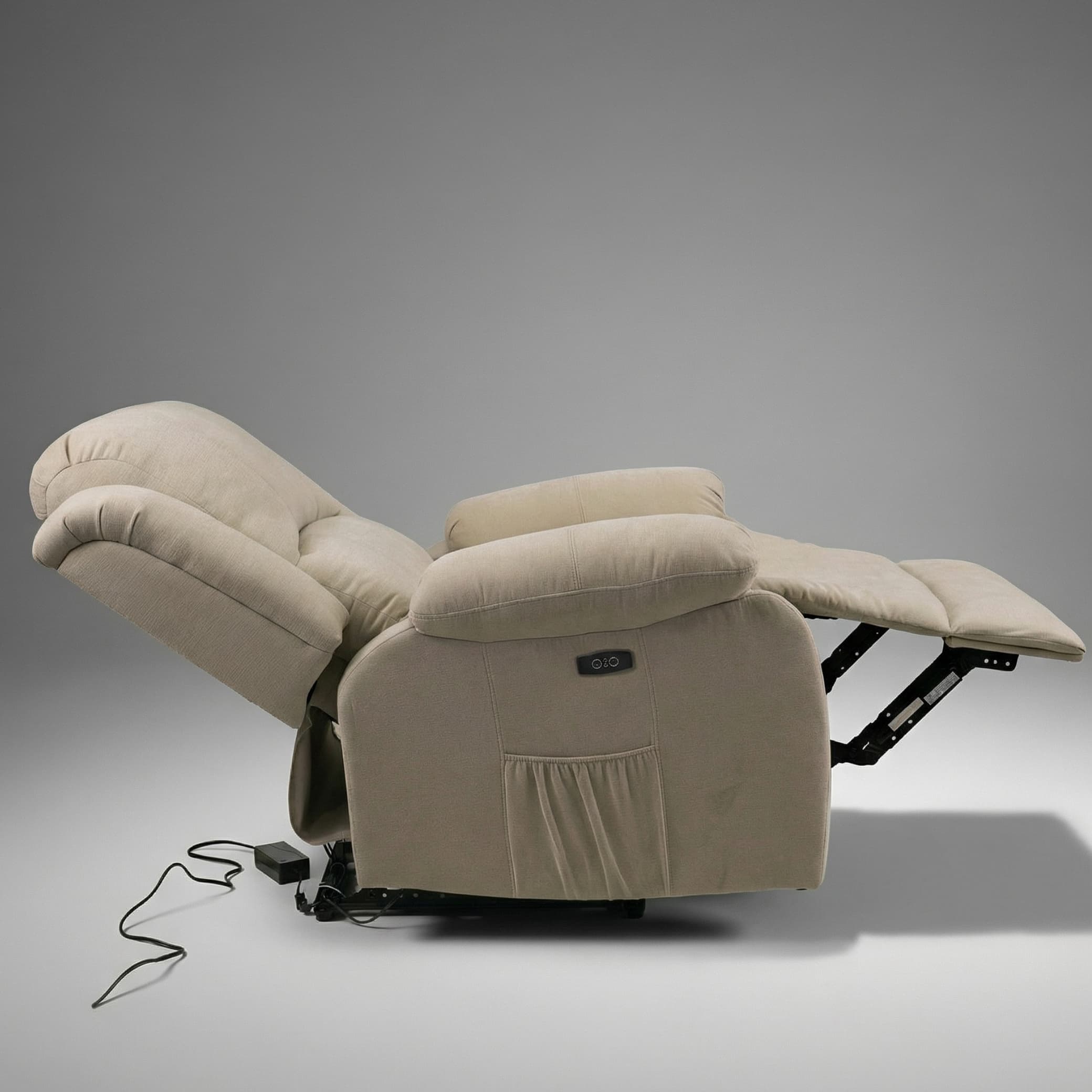 כורסת טלוויזיה עיסוי וחימום ריקלינר חשמלי Dolce Vita Torino Premium - בד בז' + USB