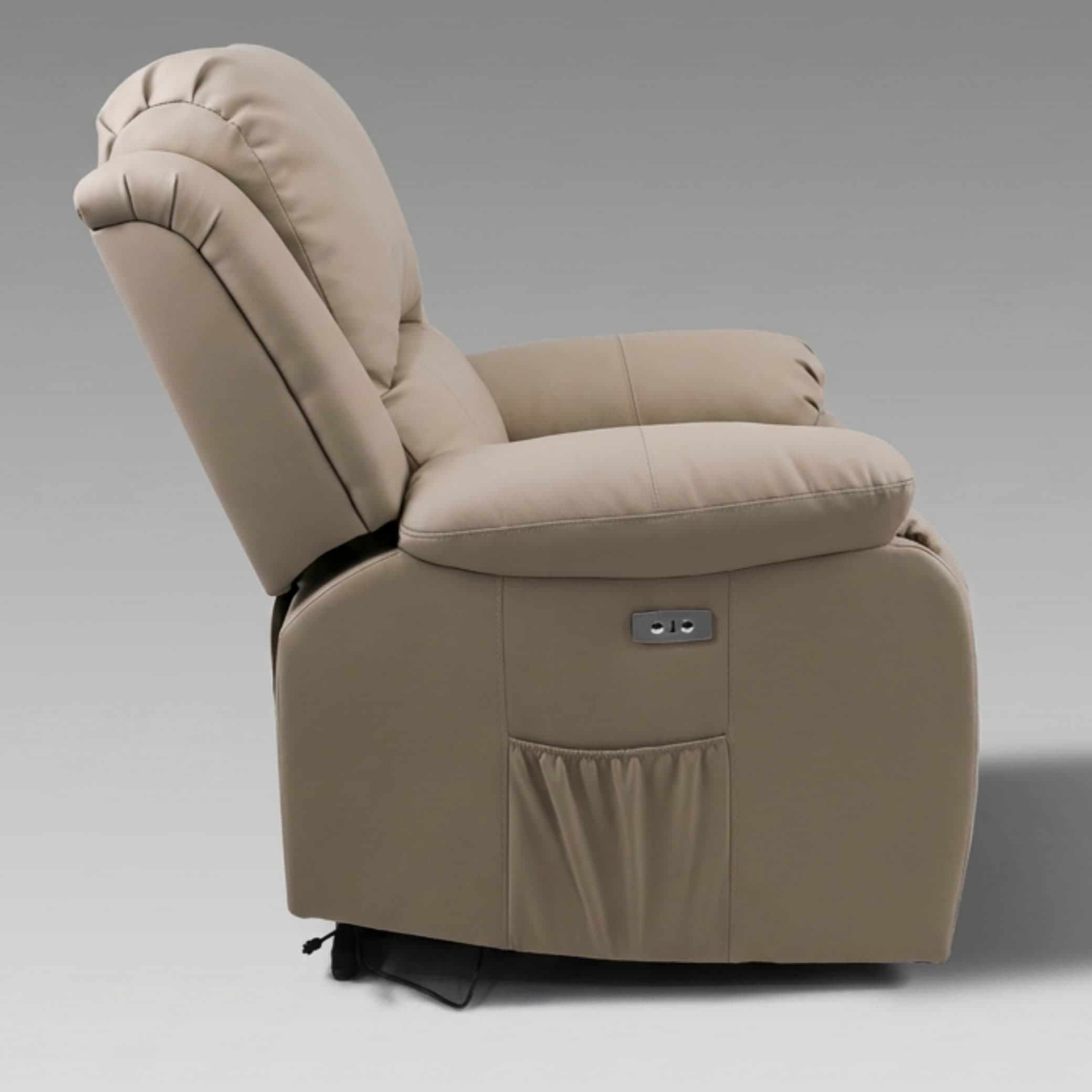 כורסת קימה חשמלית Dolce Vita דגם Torino פרימיום עור PU בז׳ עם 8 נקודות עיסוי | חימום + USB