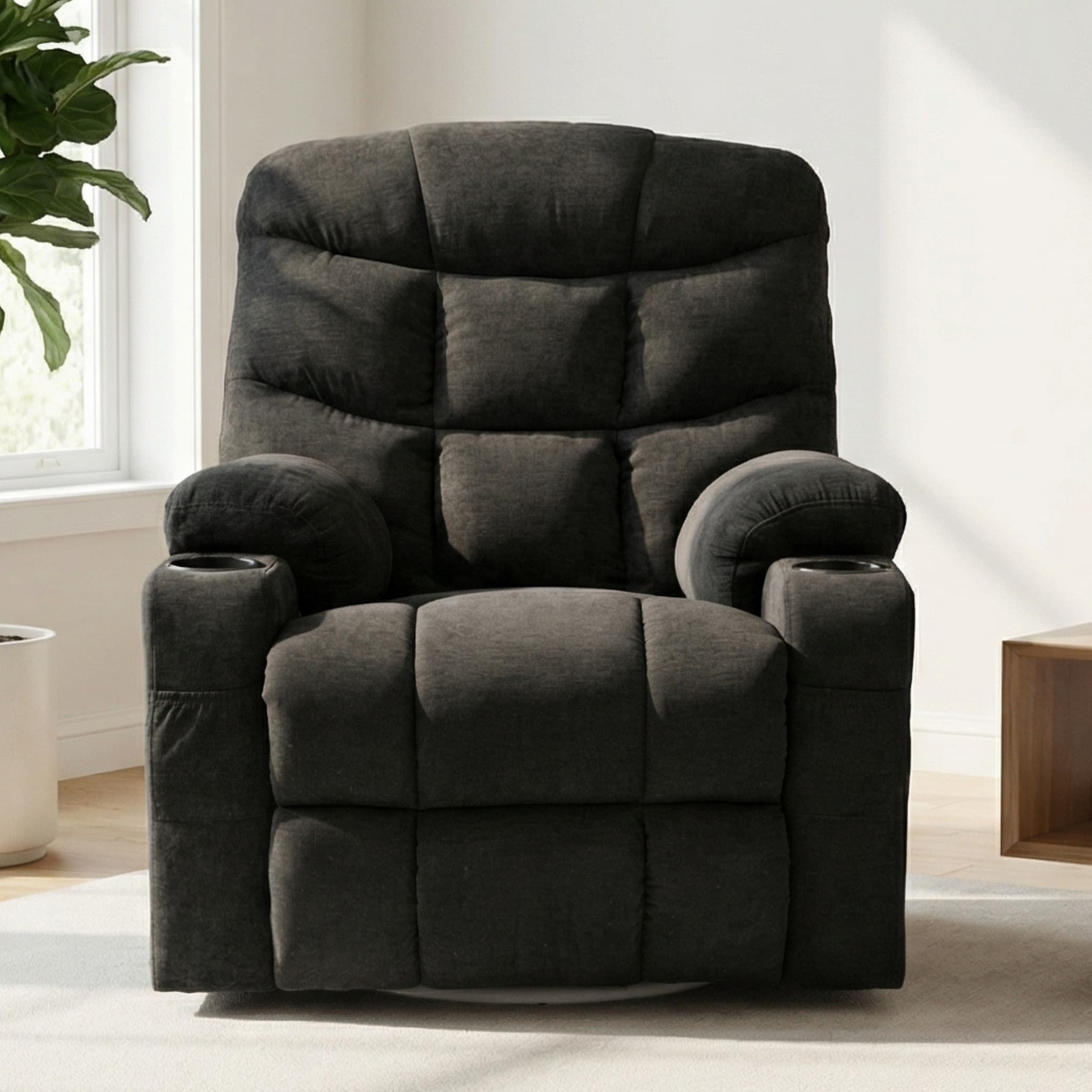 כורסת טלוויזיה עיסוי וחימום Dolce Vita Napoli Relax - בד אפור