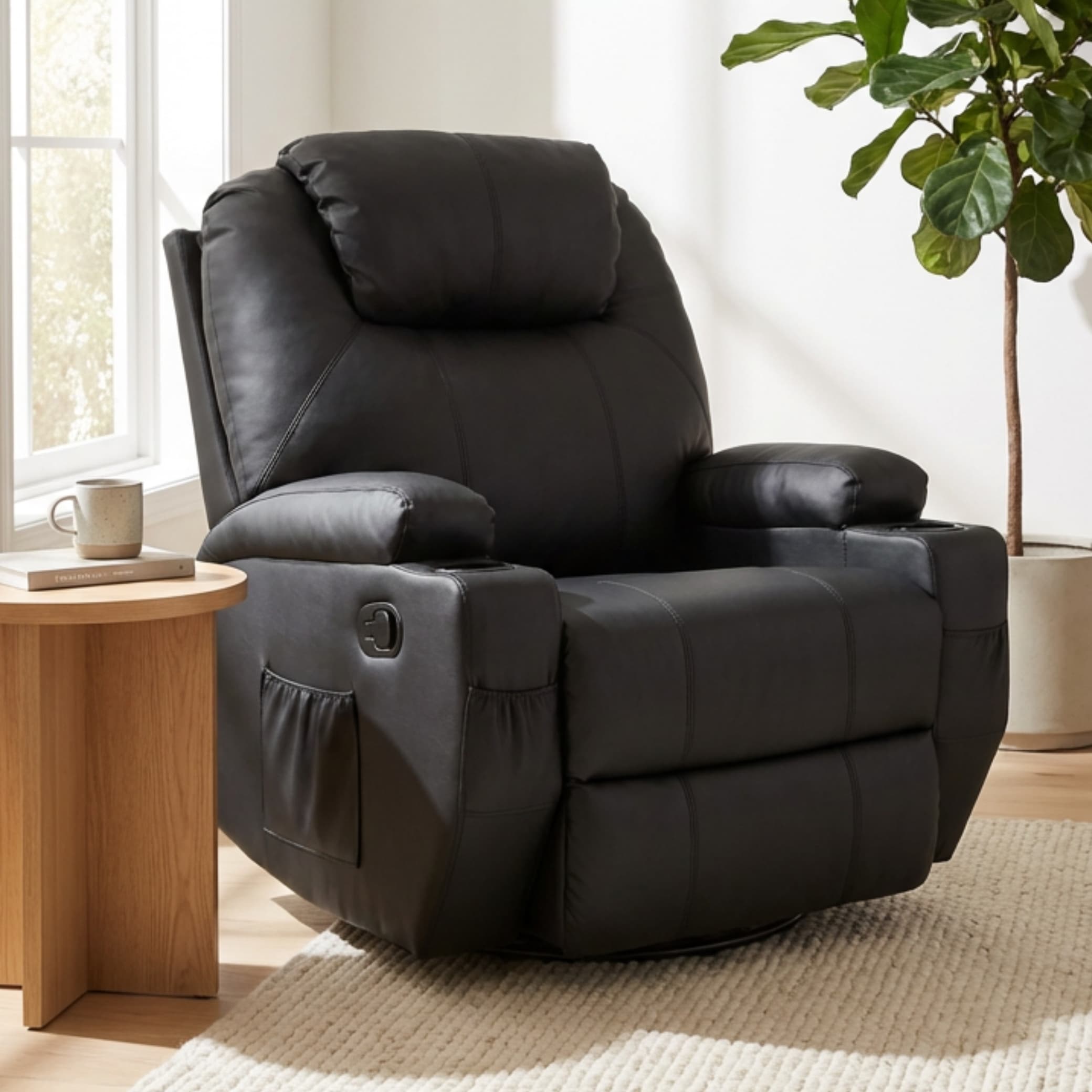 כורסת עיסוי וחימום Dolce Vita דגם Milano Luxury - עור תעשייתי איכותי, צבע שחור - גלריה 6