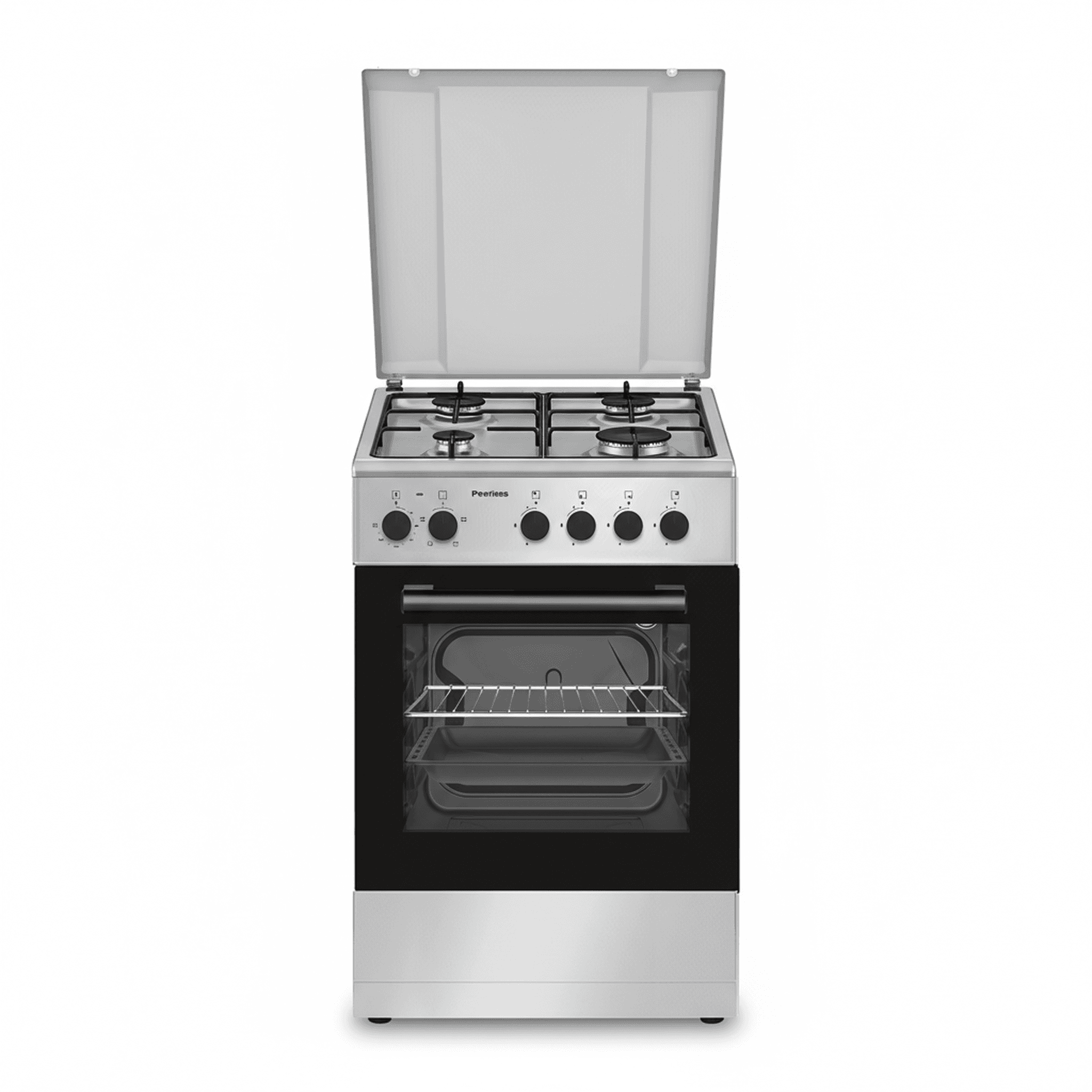 תנור משולב גז 50 ס״מ Peerless PR 5005 IX סילבר - מבט חזיתי