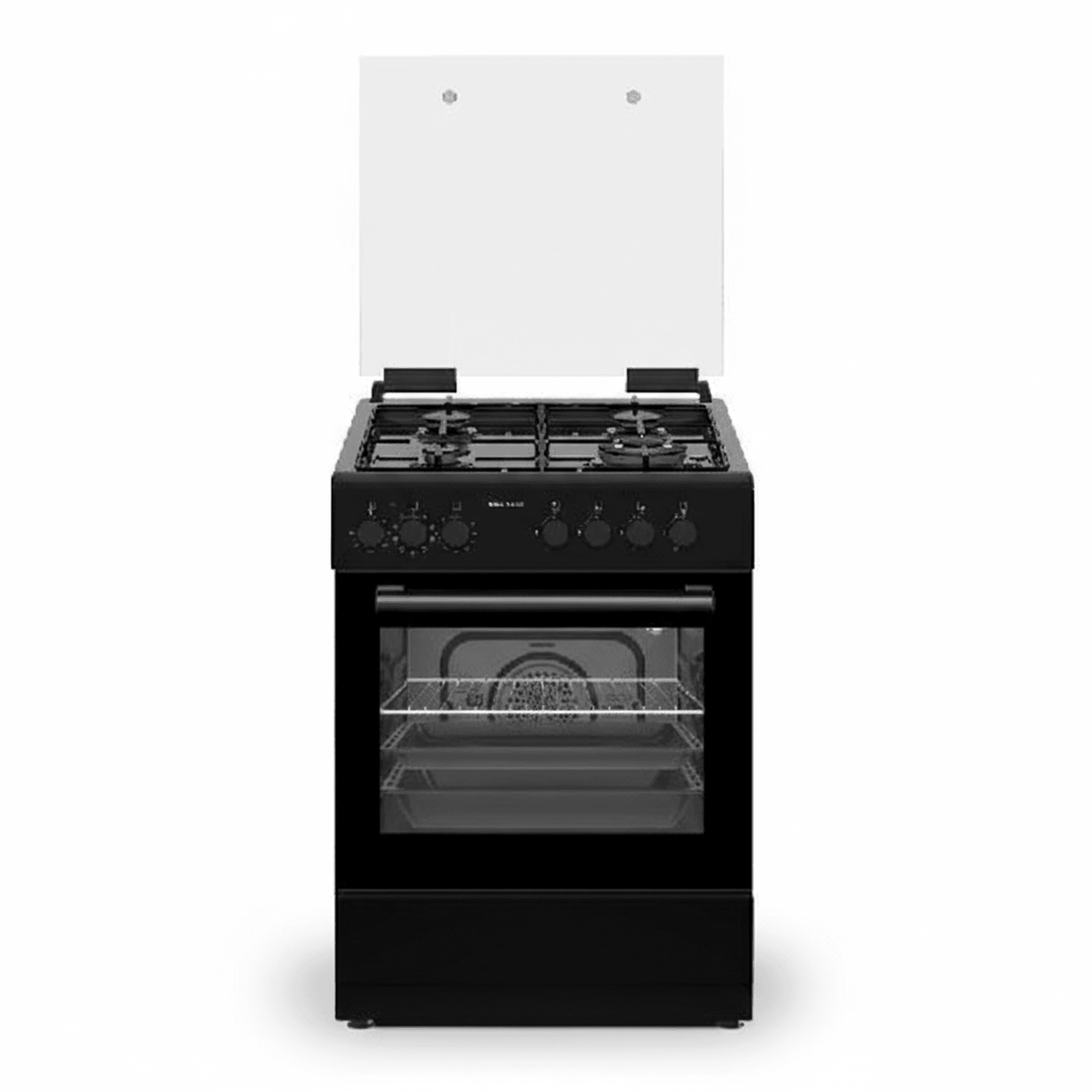 תנור משולב גז 60 ס"מ Peerless שחור דגם PR 6006 BL-SBF-TRB - מבט חזיתי