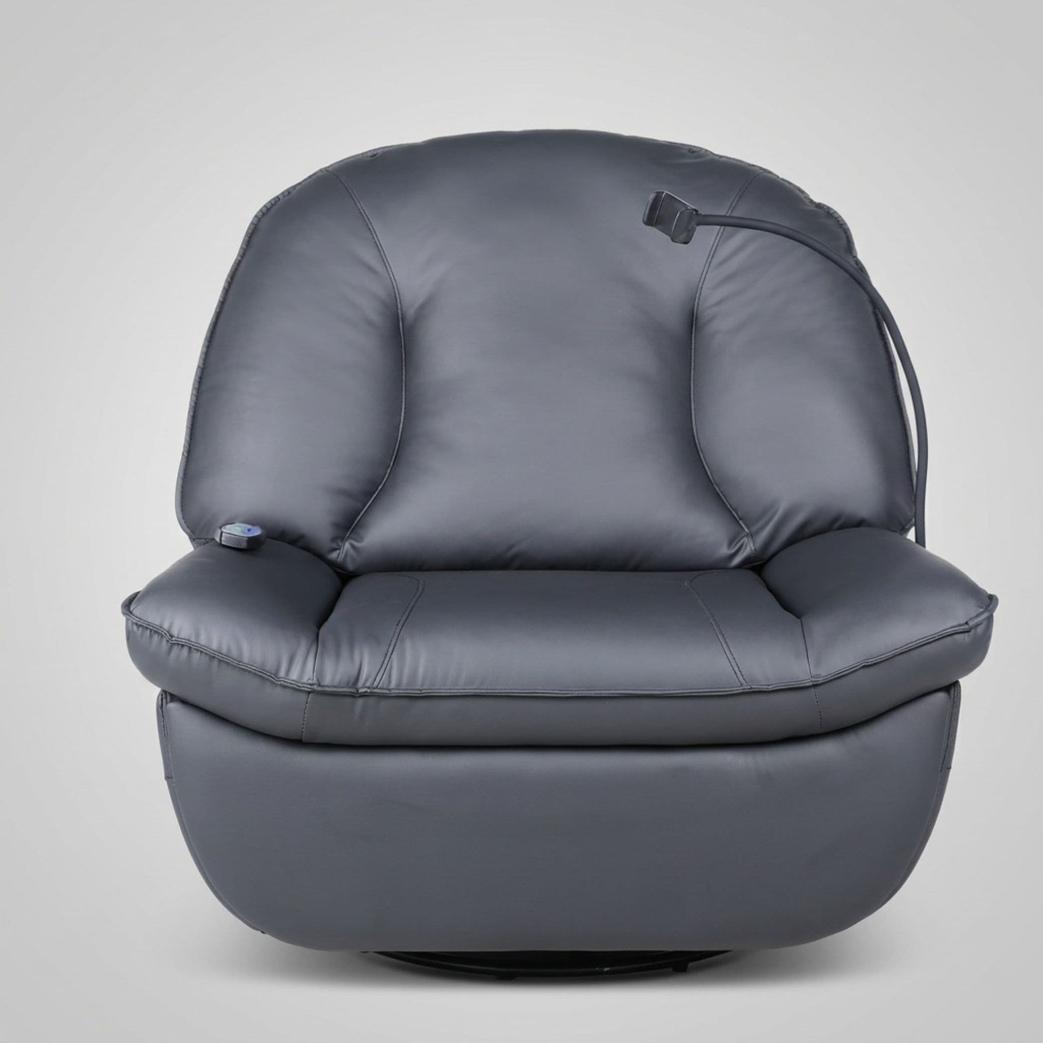 מבט חזיתי על כורסת Dolce Vita Verona ידנית מסתובבת בעור Anti-Scratch אפור כהה